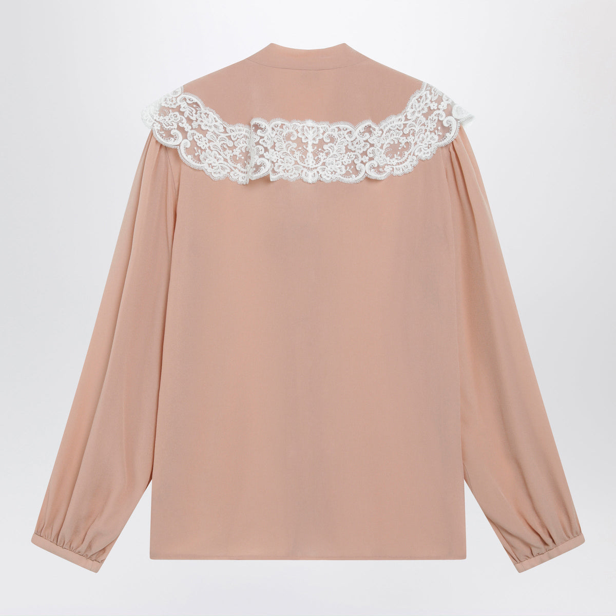 Chloe Biscuit Pink Silk And Lace Shirt Women CHLOE