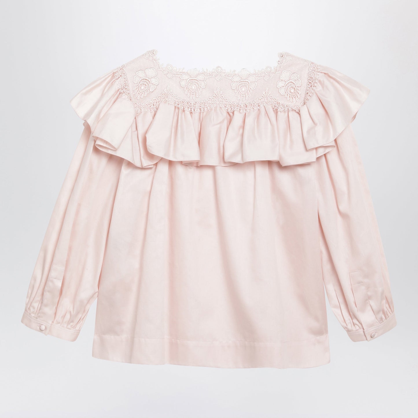 Chloe Pink Cotton Ruffle Blouse Women CHLOE