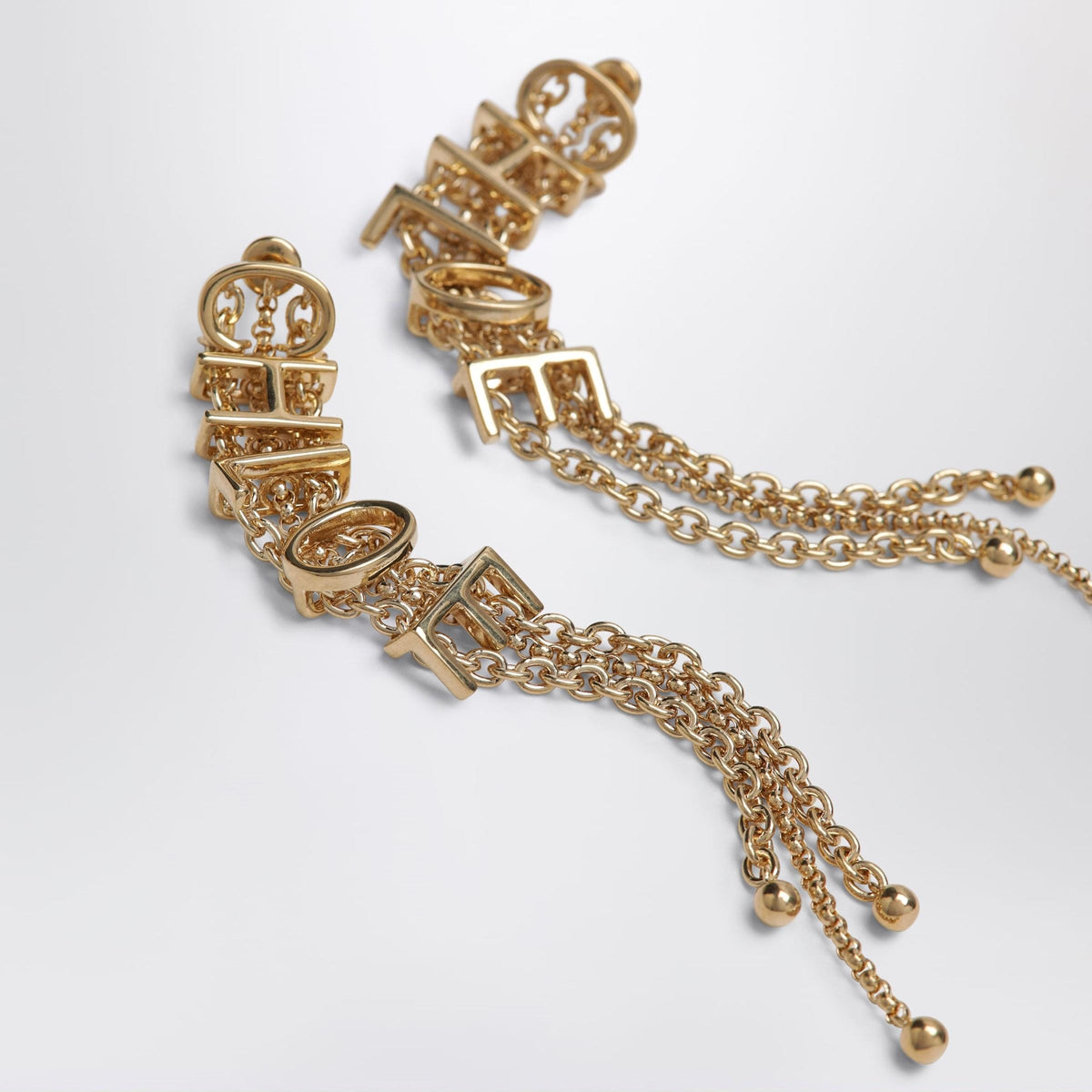 Chloe Gold-Tone Earrings With Logo Lettering Women Women CHLOE