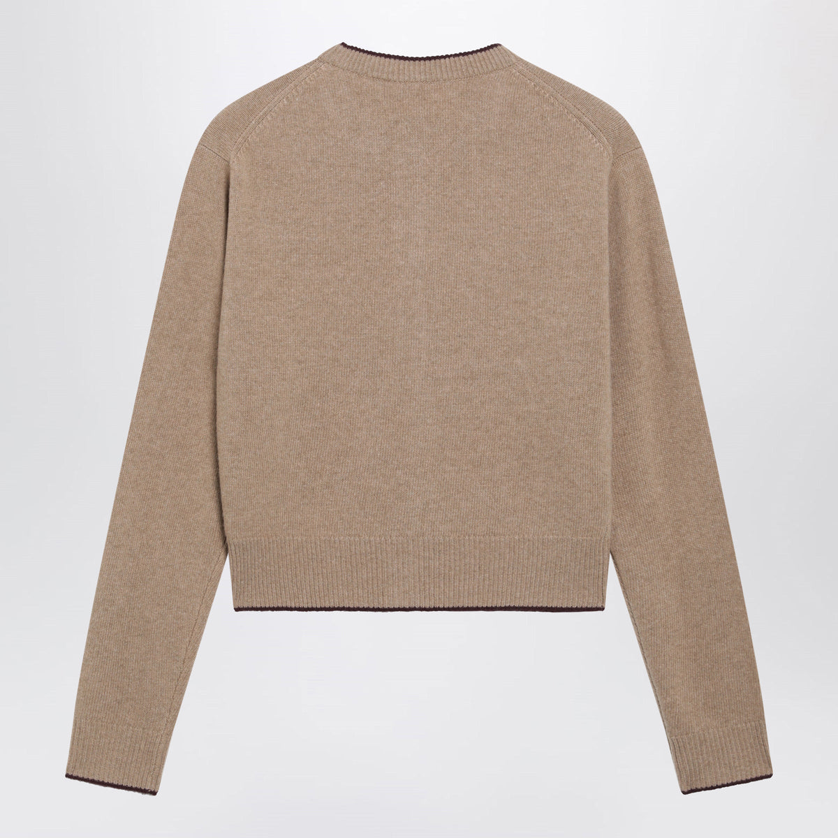 Chloe Light Brown Wool And Cashmere Logo Cardigan Women CHLOE