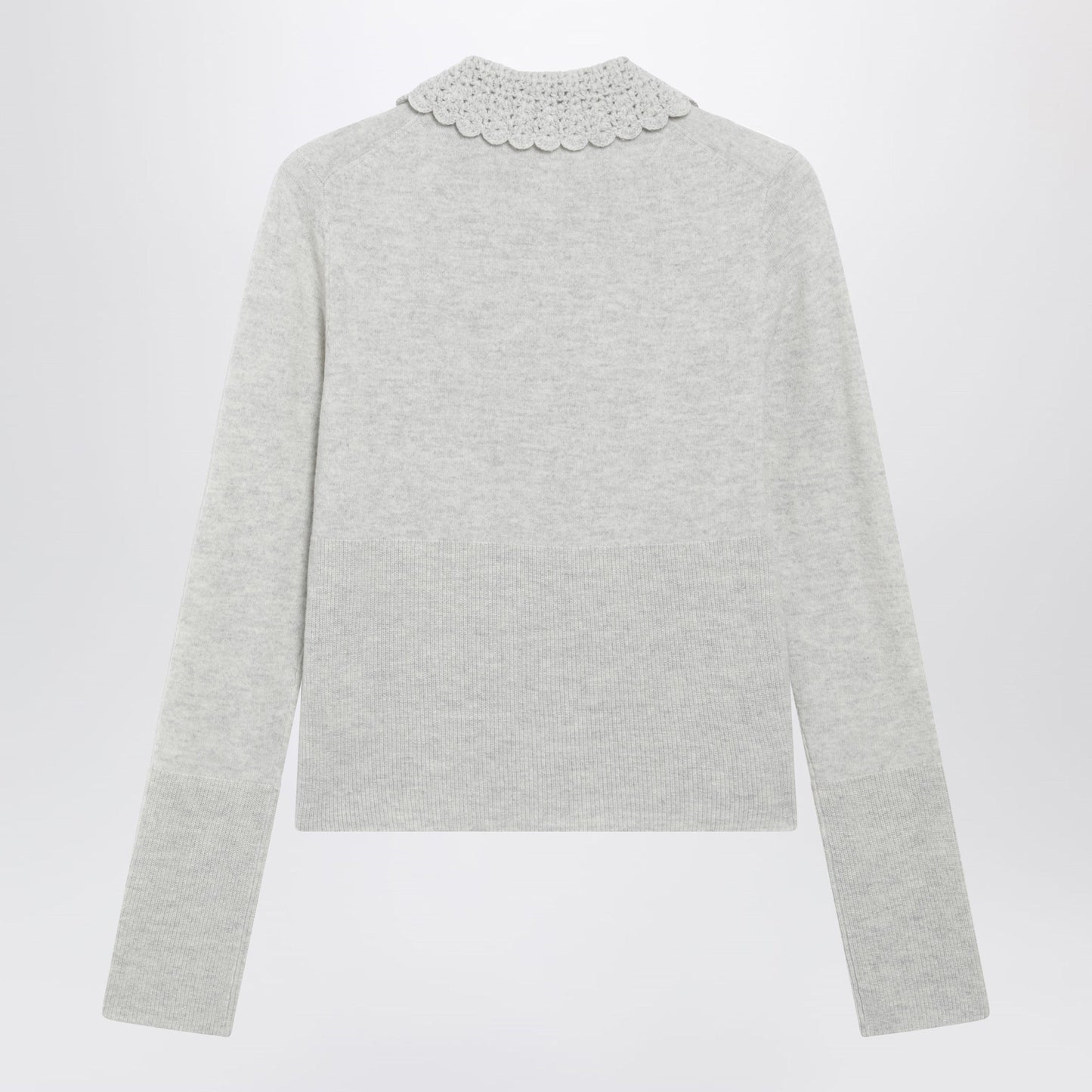 Chloe Slim-Fit Logo Wool Cardigan In Sweet Grey Women CHLOE