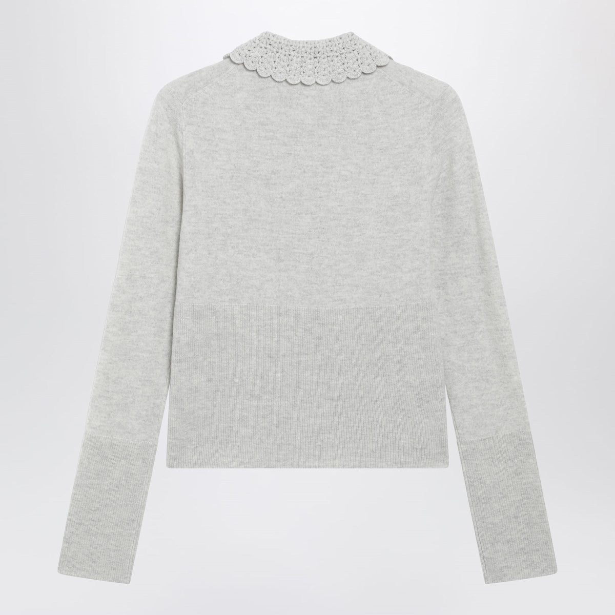 Chloe Slim-Fit Logo Wool Cardigan In Sweet Grey Women CHLOE