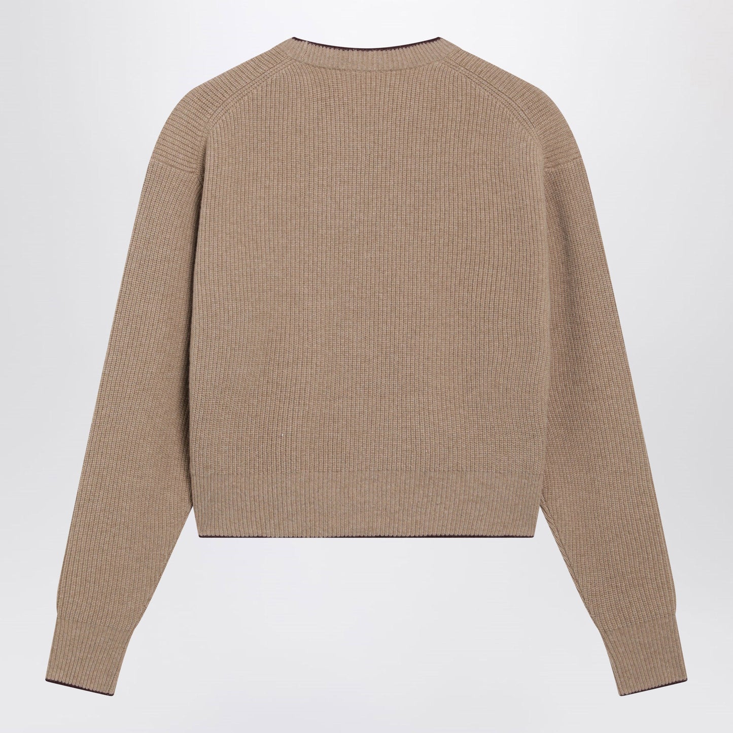 Chloe Light Brown Wool And Cashmere Logo Sweater Women CHLOE