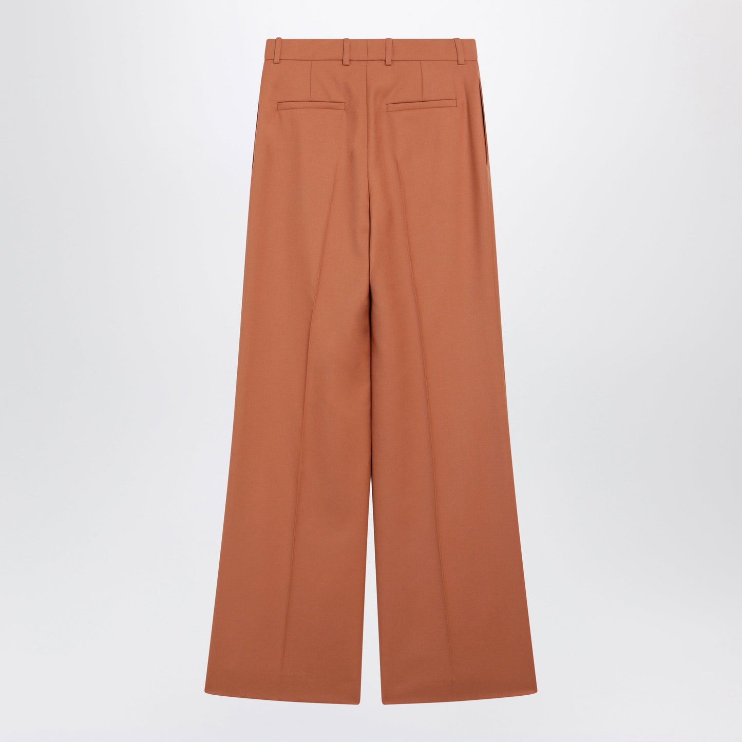 Chloe Burnt Brown Flared Wool Trousers Women CHLOE