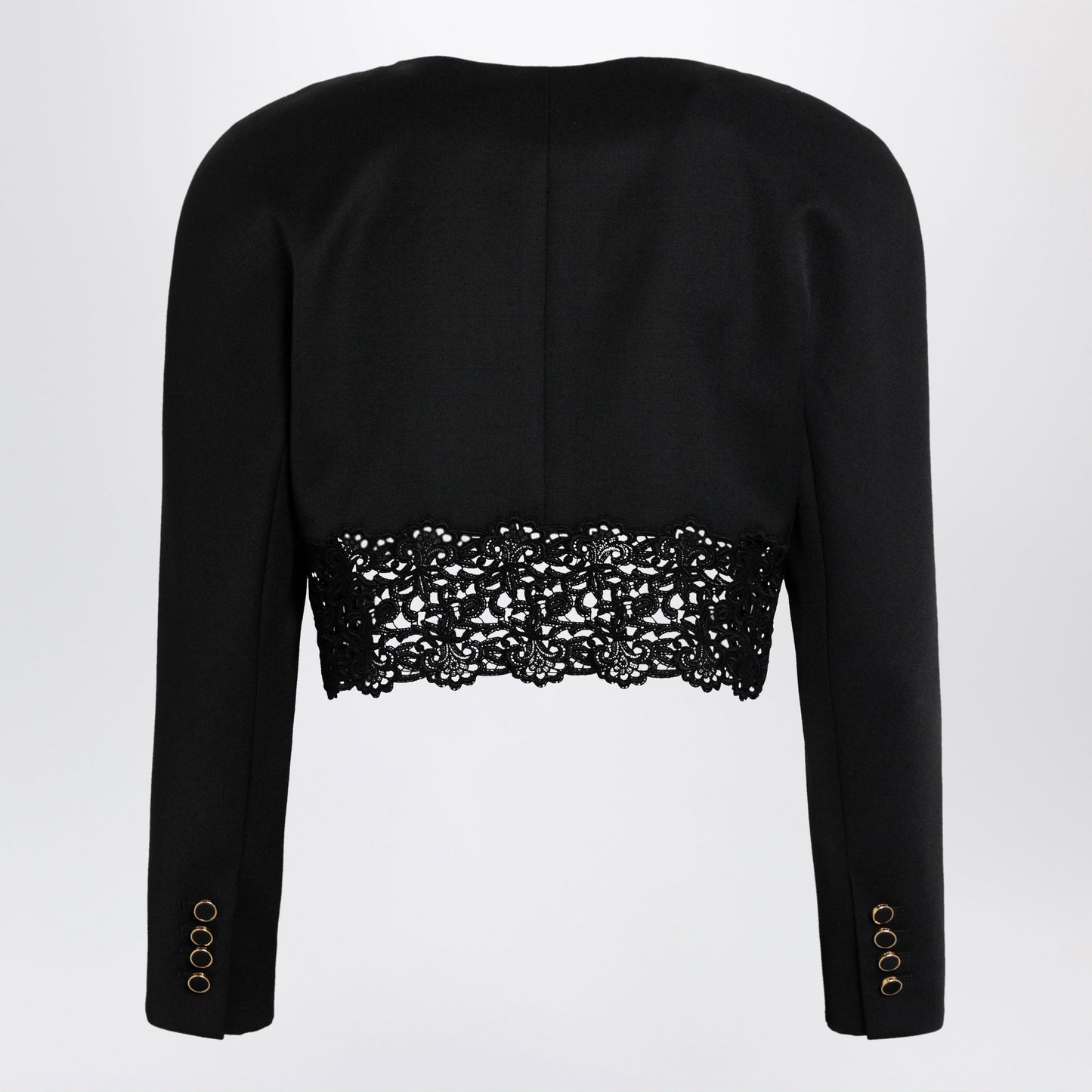 Chloe Black Cropped Jacket With Openwork Trim Women CHLOE