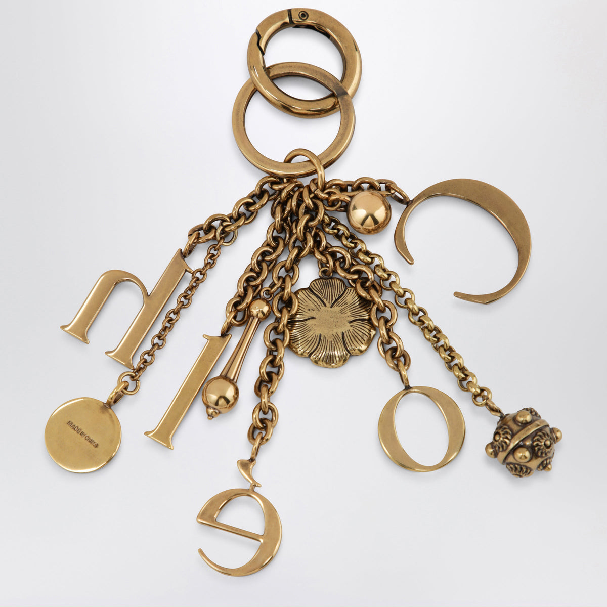 Chloe Bag Charm Keyring Symbols Logo In Vintage Gold Brass Women CHLOE