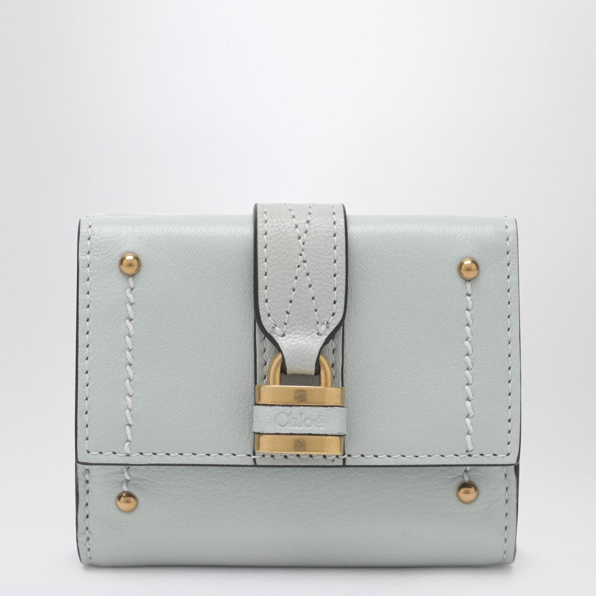 Chloe Paddington Mini Trifold Wallet In Aqua Blue Leather Women Women CHLOE