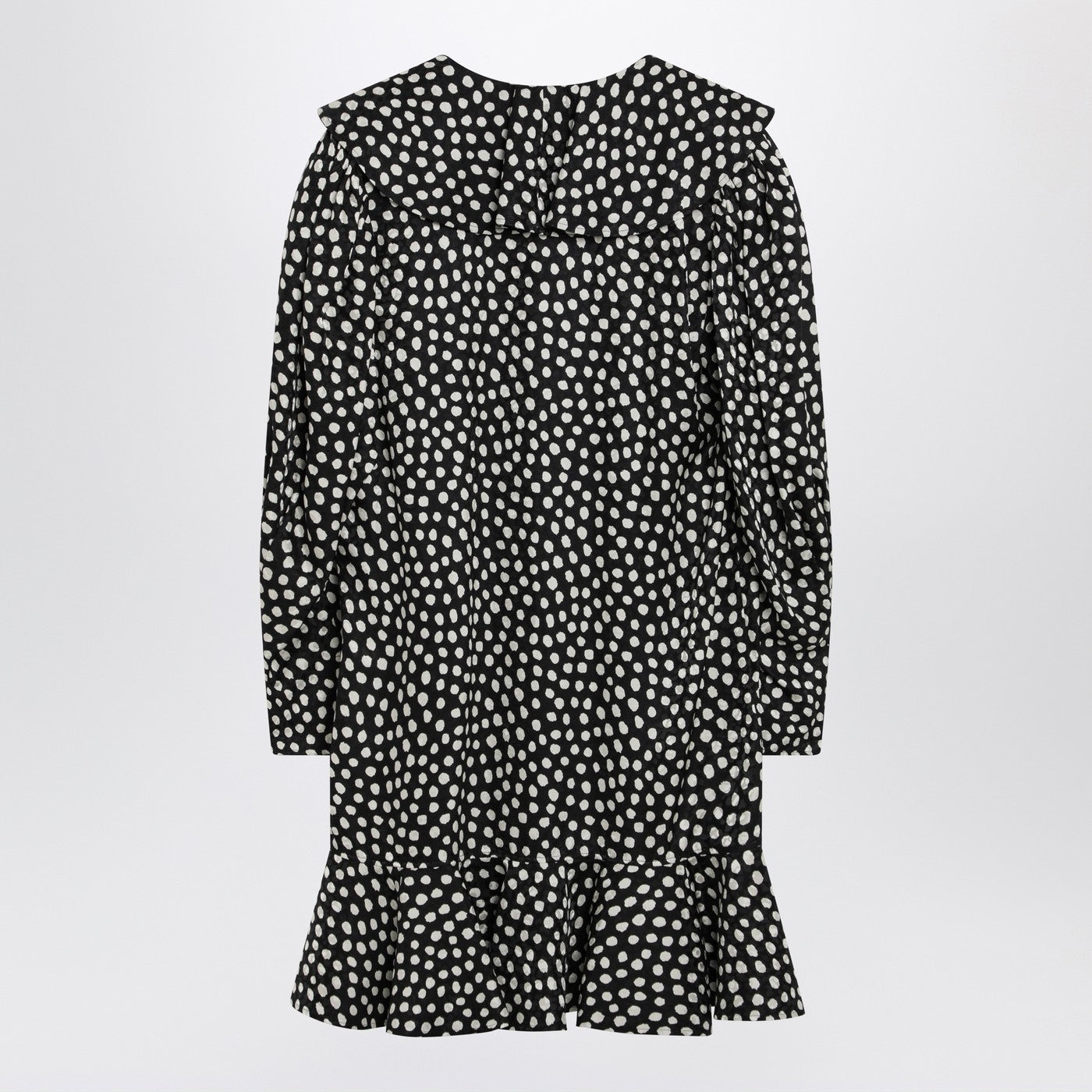 Chloe Black Silk Jacquard Mini Dress With Polka Dot Print Women CHLOE