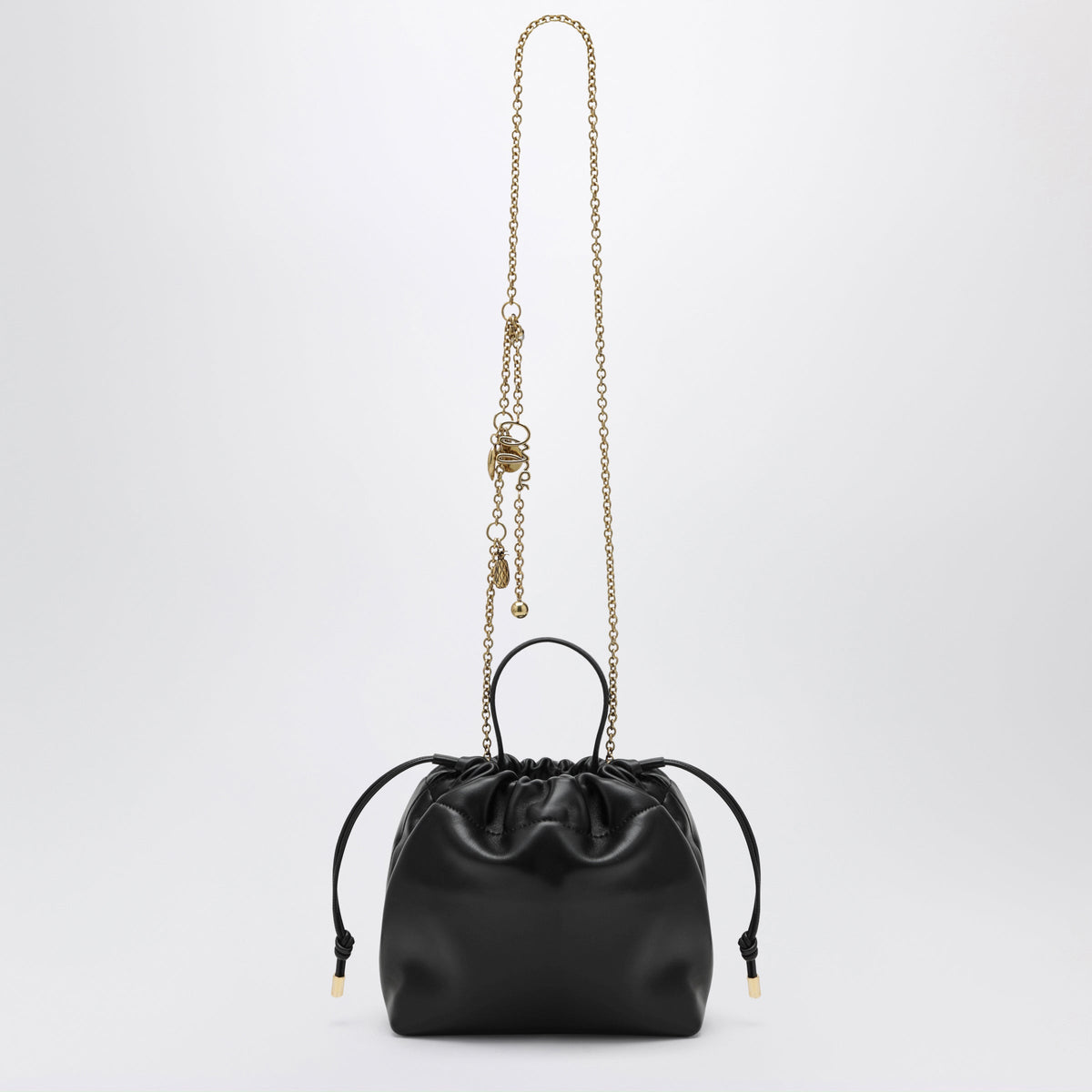 Chloe Small Icons Shoulder Bag With Chain In Lambskin Black Women CHLOE