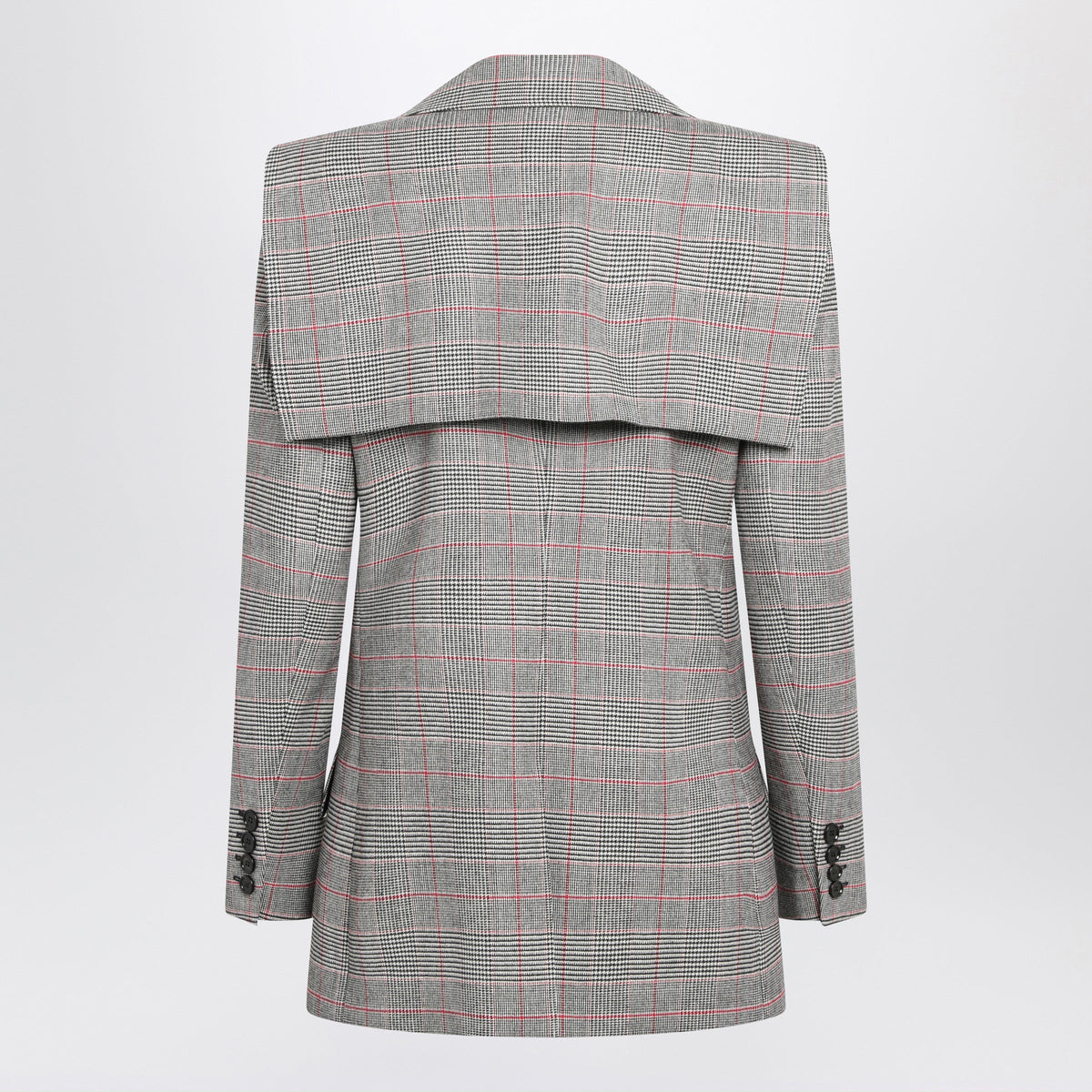 Chloe Tailored Black/Red Prince Of Wales Wool Jacket Women CHLOE