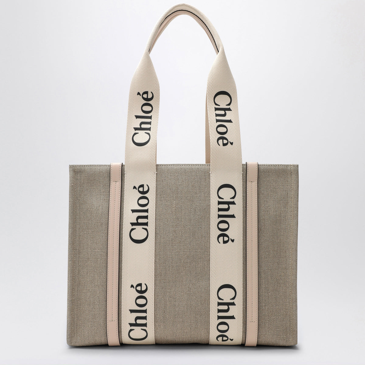 Chloe Medium Woody Tote Bag In Beige Canvas Women CHLOE