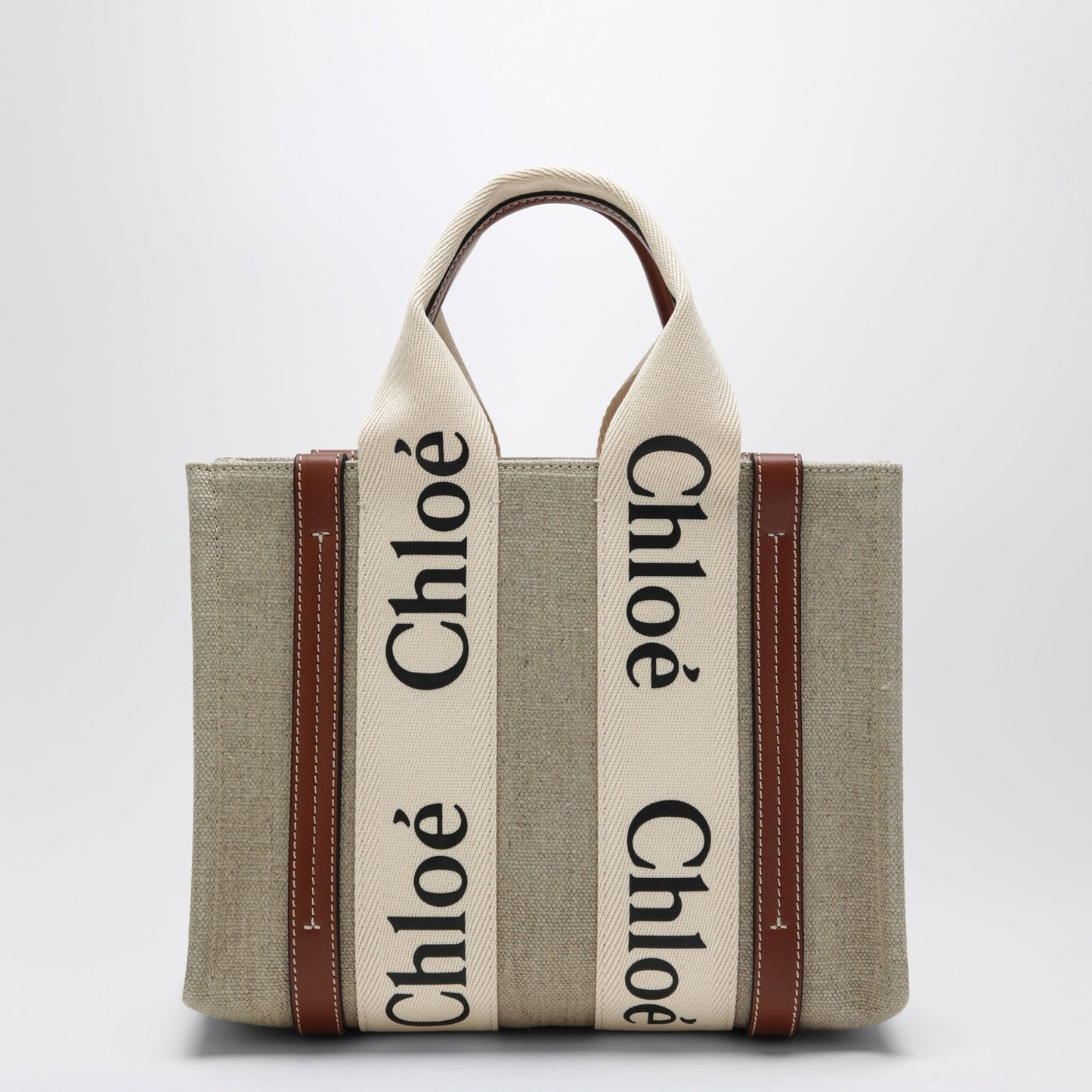 Chloe Woody Little Bag In Beige Canvas Women CHLOE