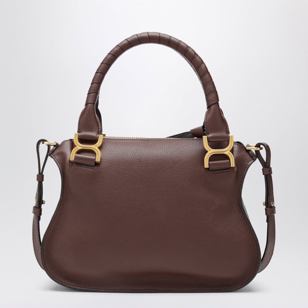 Chloe Small Brown Marcie Handbag In Leather Women CHLOE