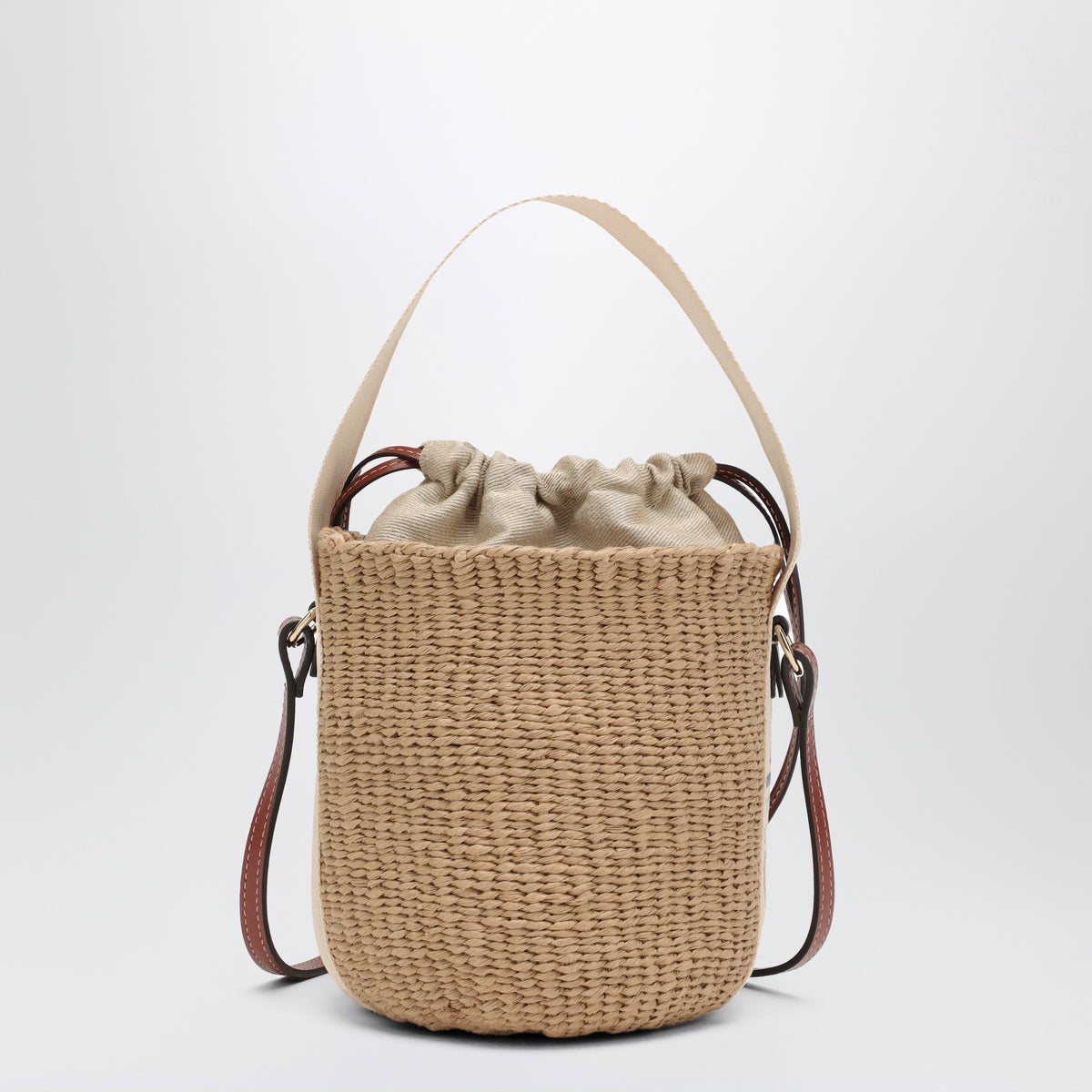 Chloe Small Woody Raffia Bucket Bag Women