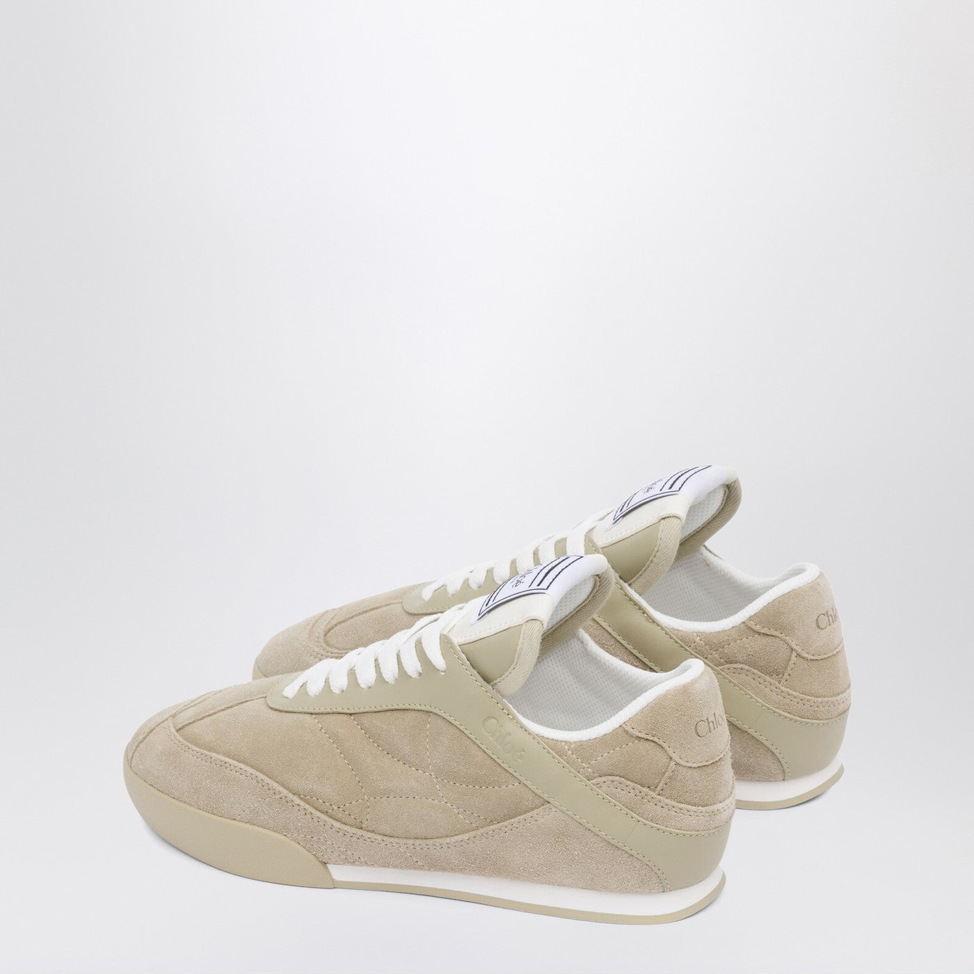 Chloe Chloe Kick Pale Khaki Suede Sneakers Women CHLOE