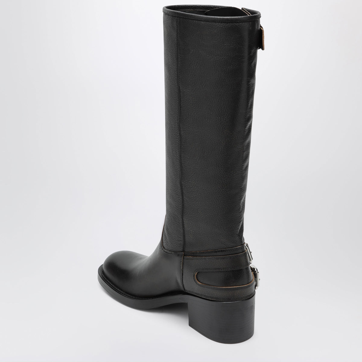 Chloe Dakota Knee-High Biker Boots In Black Leather Women CHLOE