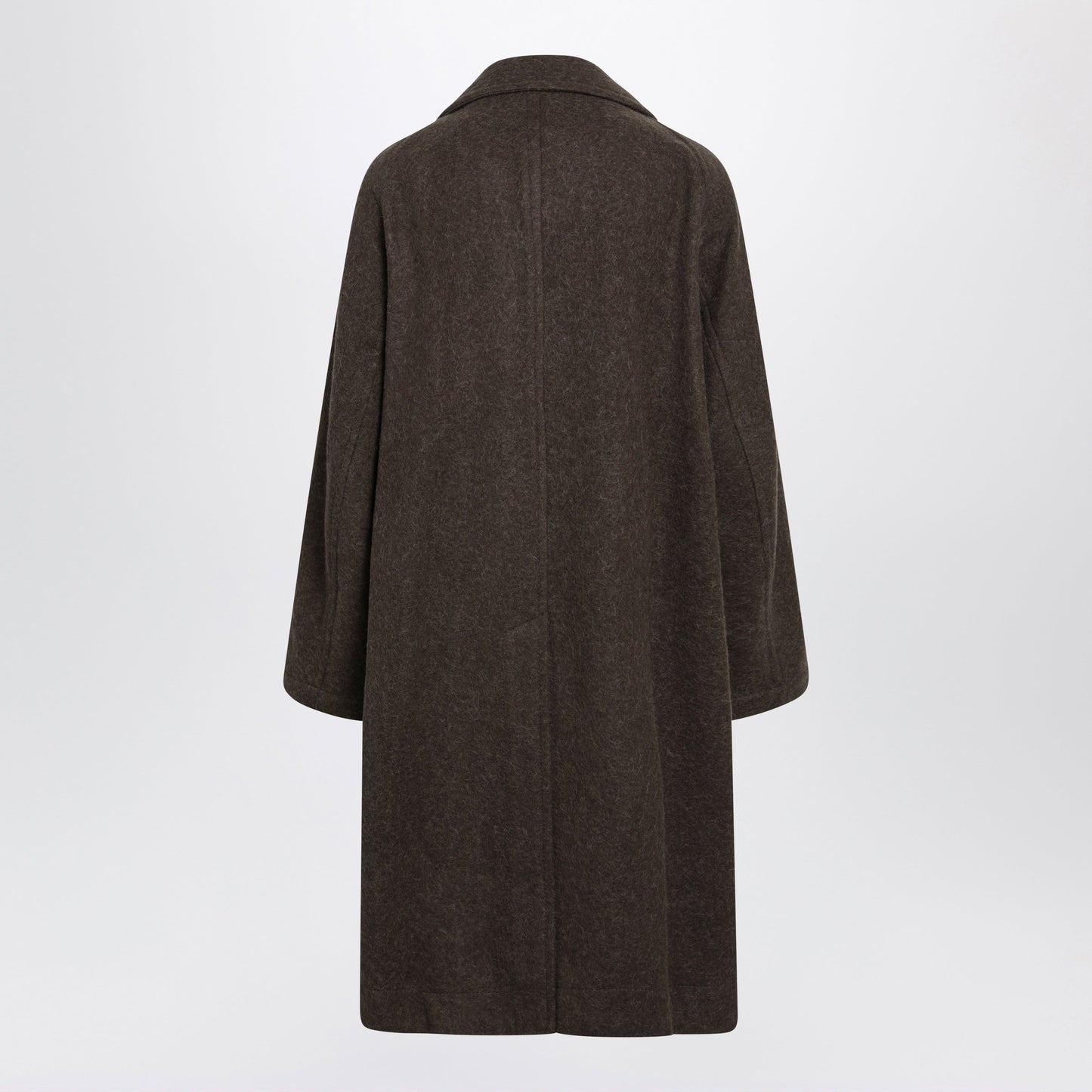 Lemaire Long Double-Breasted Mud Wool And Alpaca Coat Men LEMAIRE