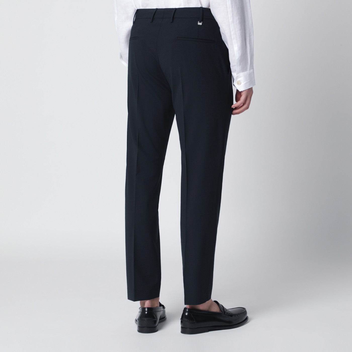 Pt Torino Navy Blue Wool-Blend Trousers Men PT Torino