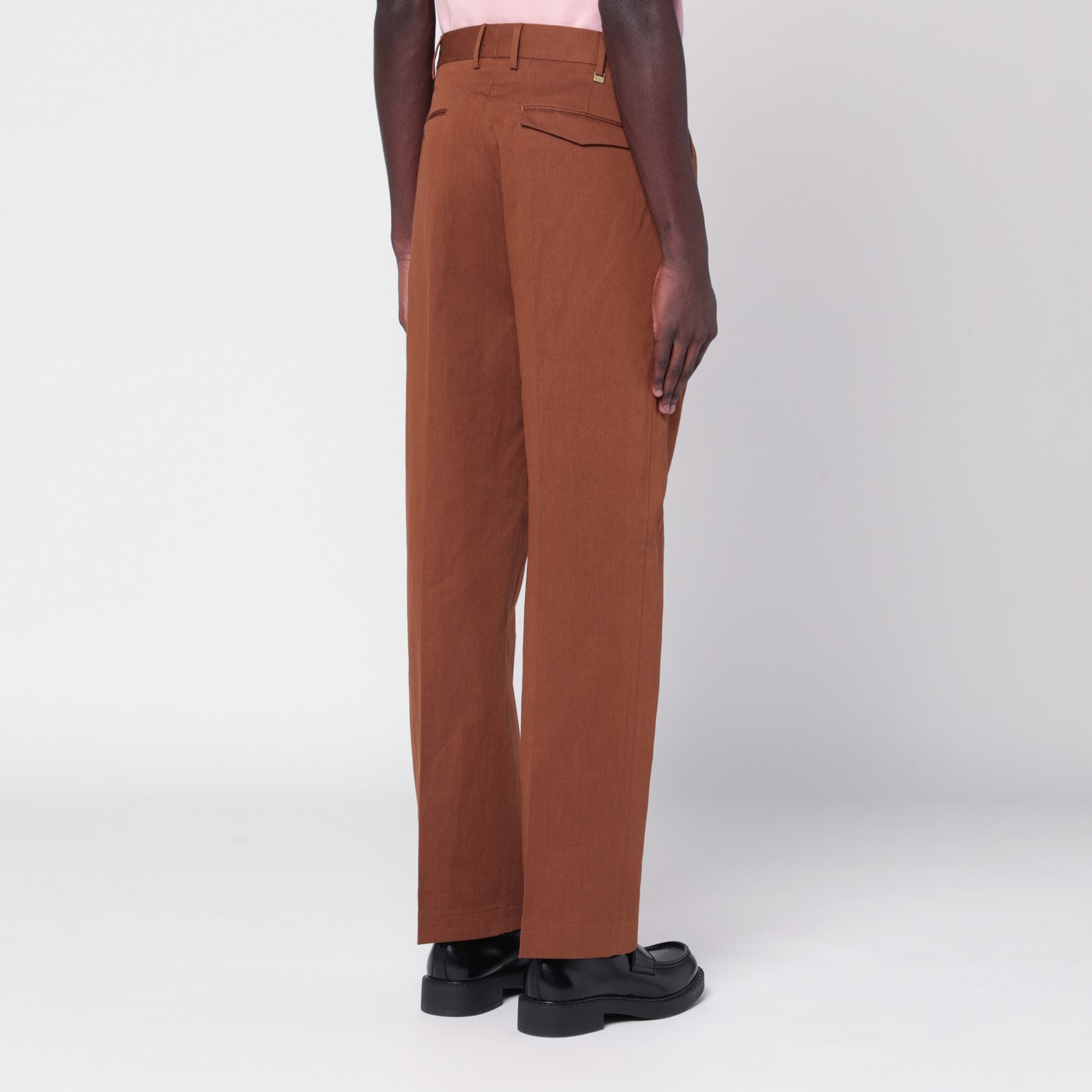 Pt Torino Brown Cotton And Linen Trousers Men PT Torino