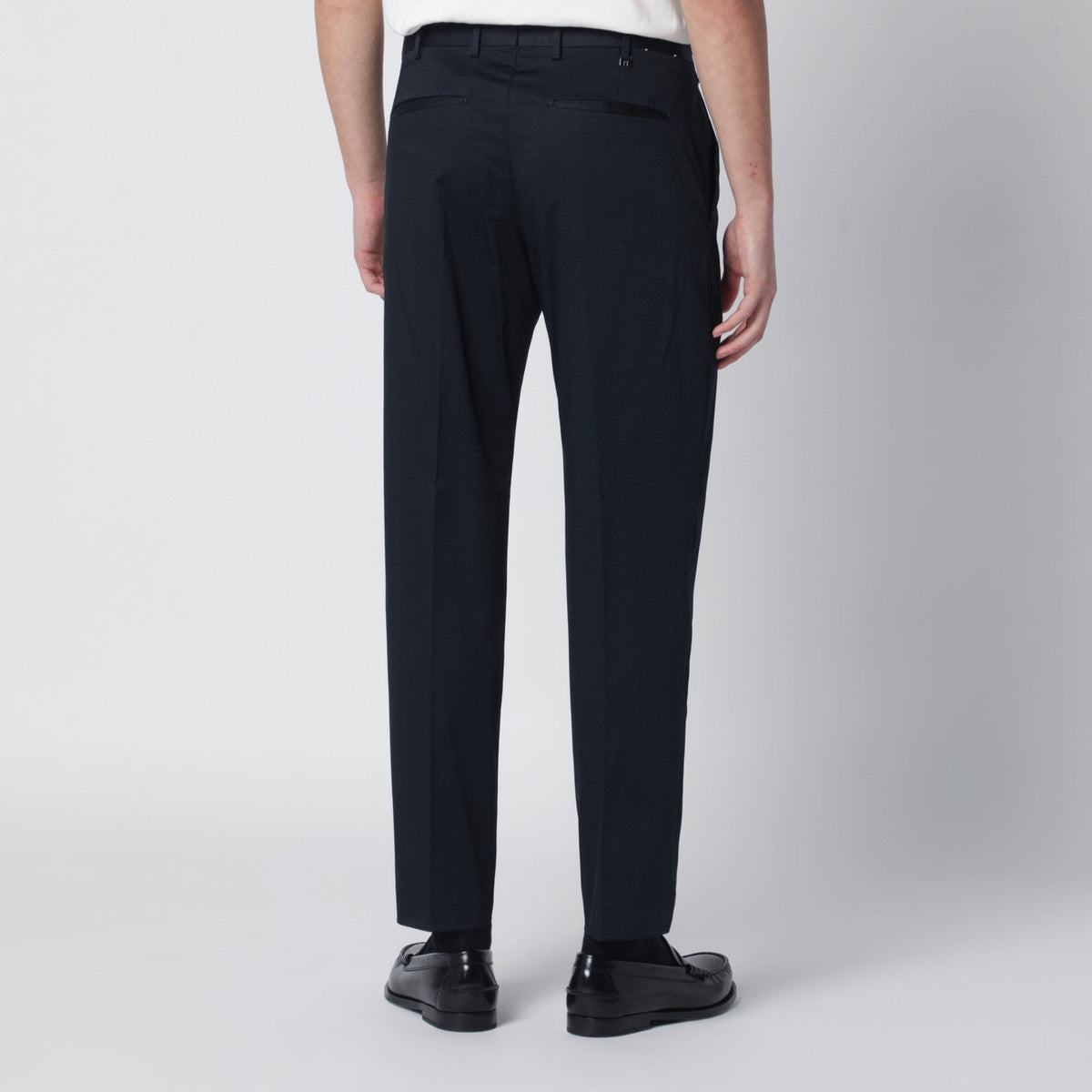 Pt Torino Blue Cotton-Blend Trousers Men PT Torino