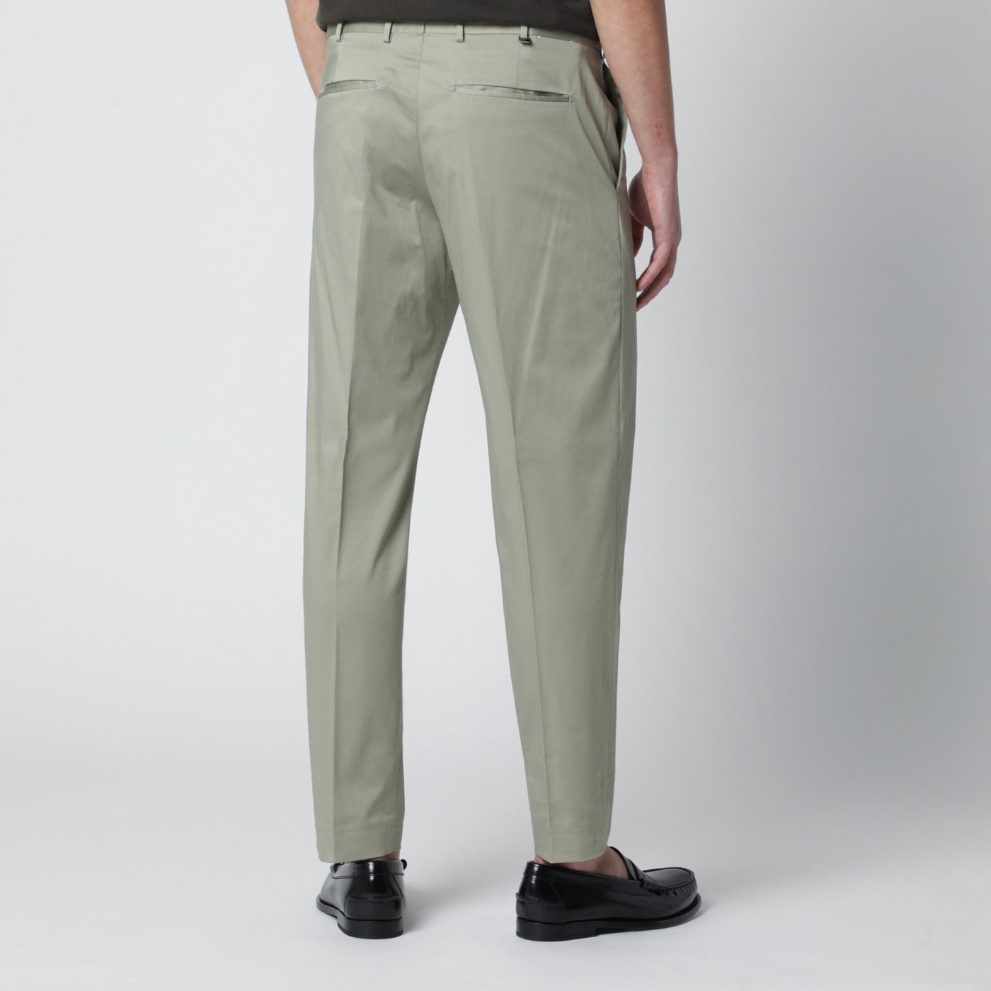 Pt Torino Sage Green Cotton-Blend Trousers Men PT Torino