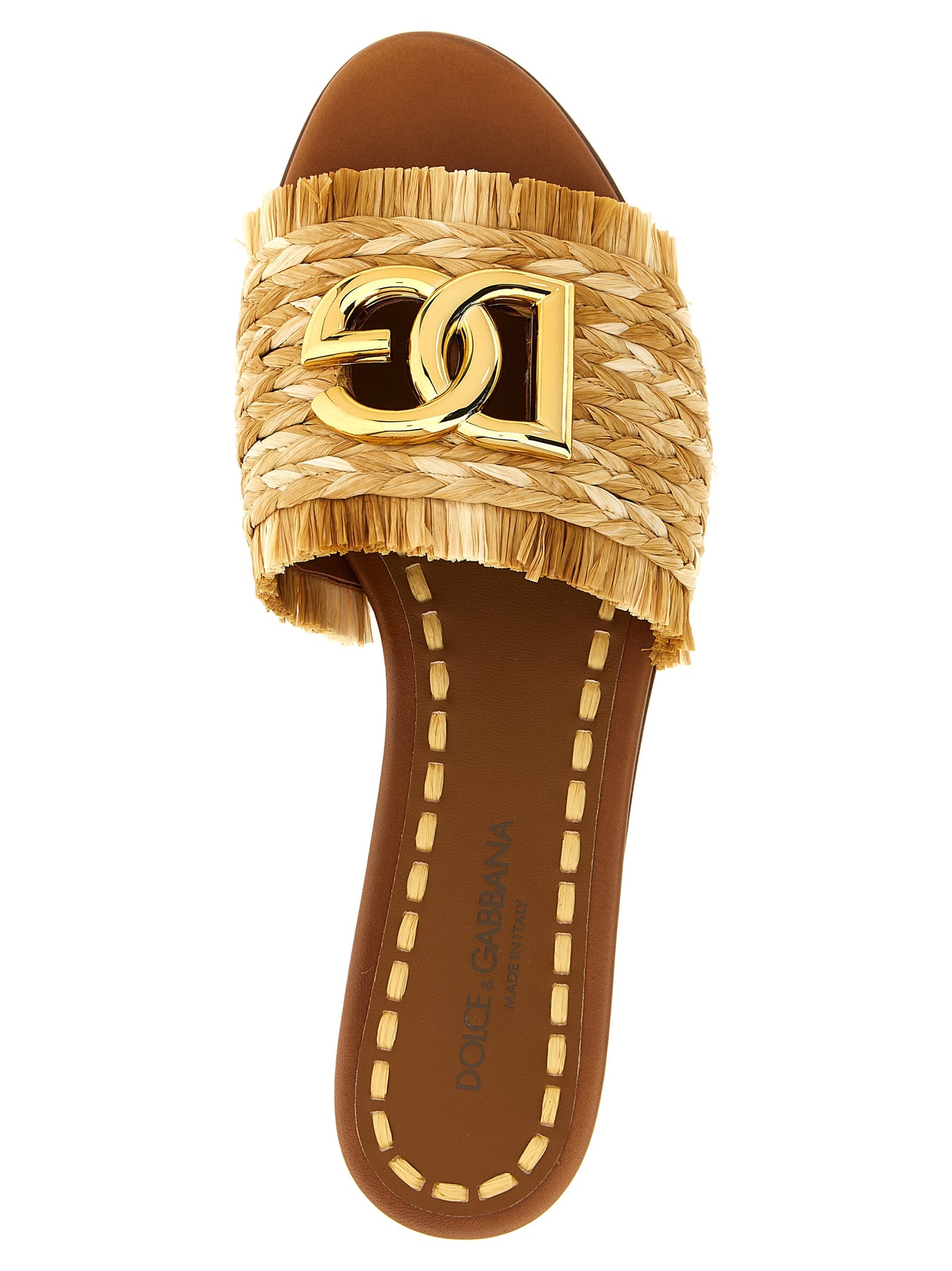 Dolce & Gabbana Women Raffia Braid Slides DOLCE & GABBANA