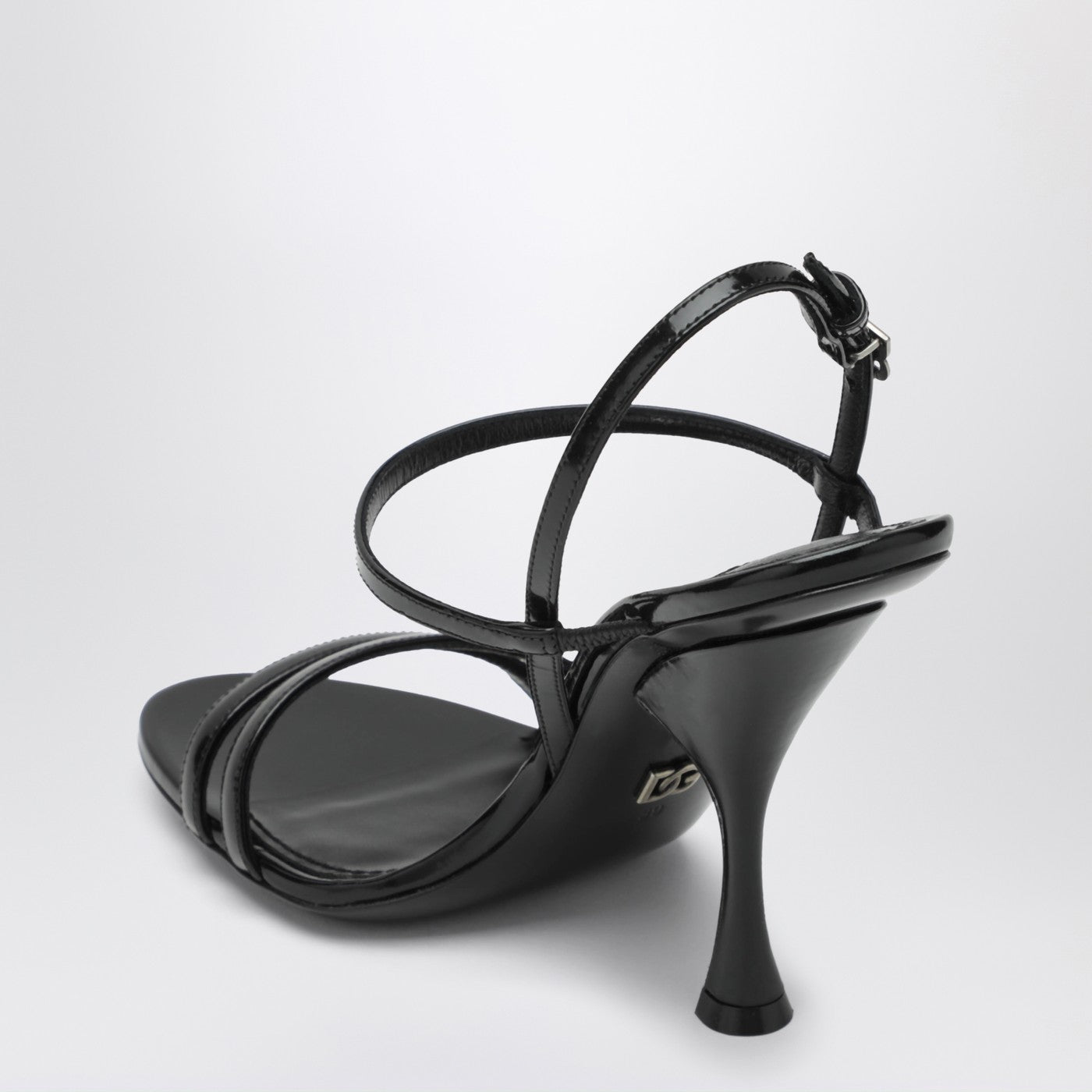Dolce&Gabbana Black Polished Calf Leather Sandals Women DOLCE & GABBANA