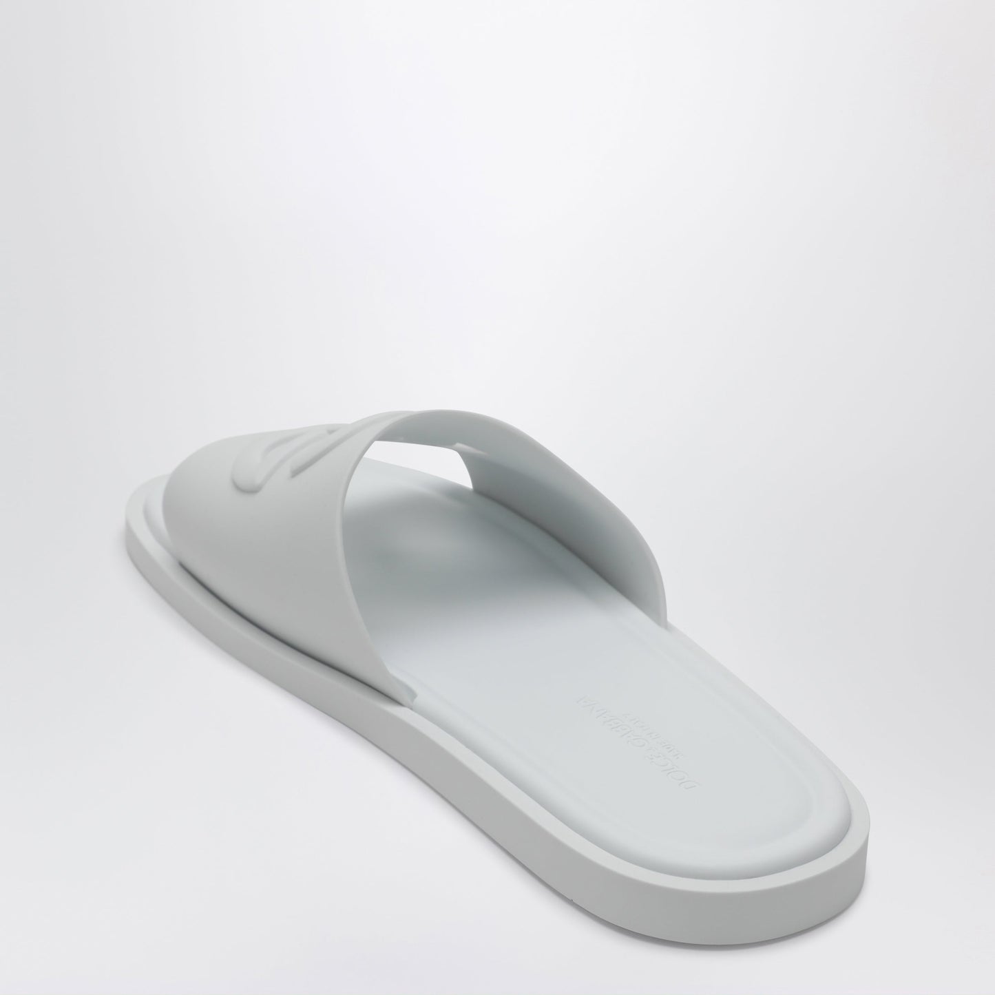 Dolce&Gabbana Optical White Rubber Beachwear Slides Men DOLCE & GABBANA