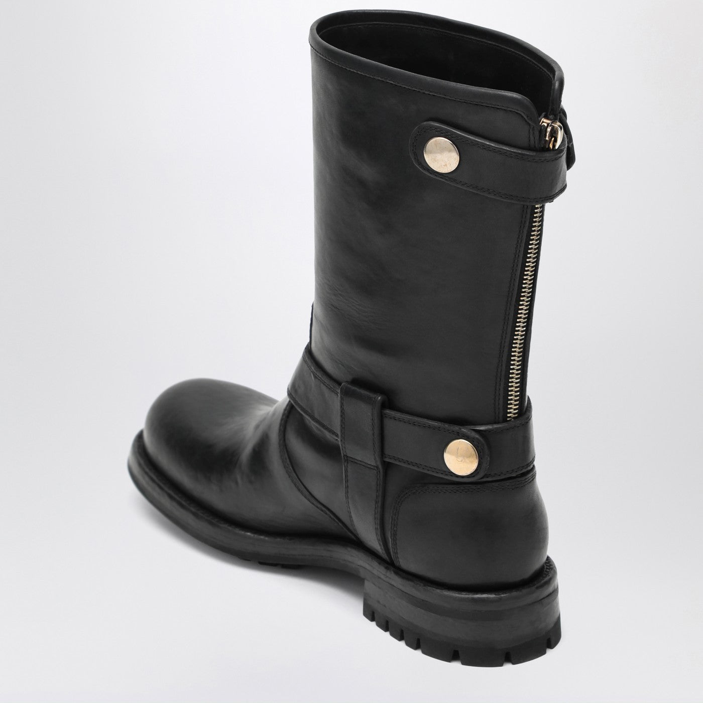 Dolce&Gabbana Black Leather Boot With Buckles Women DOLCE & GABBANA