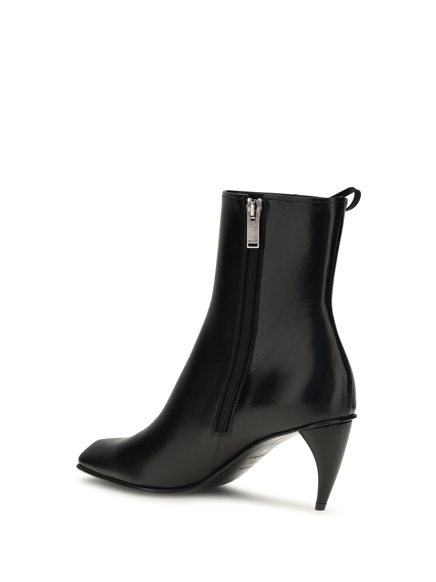 Alexander Mcqueen Women Curved-Heel Ankle Boots With Side Lacing ALEXANDER MCQUEEN