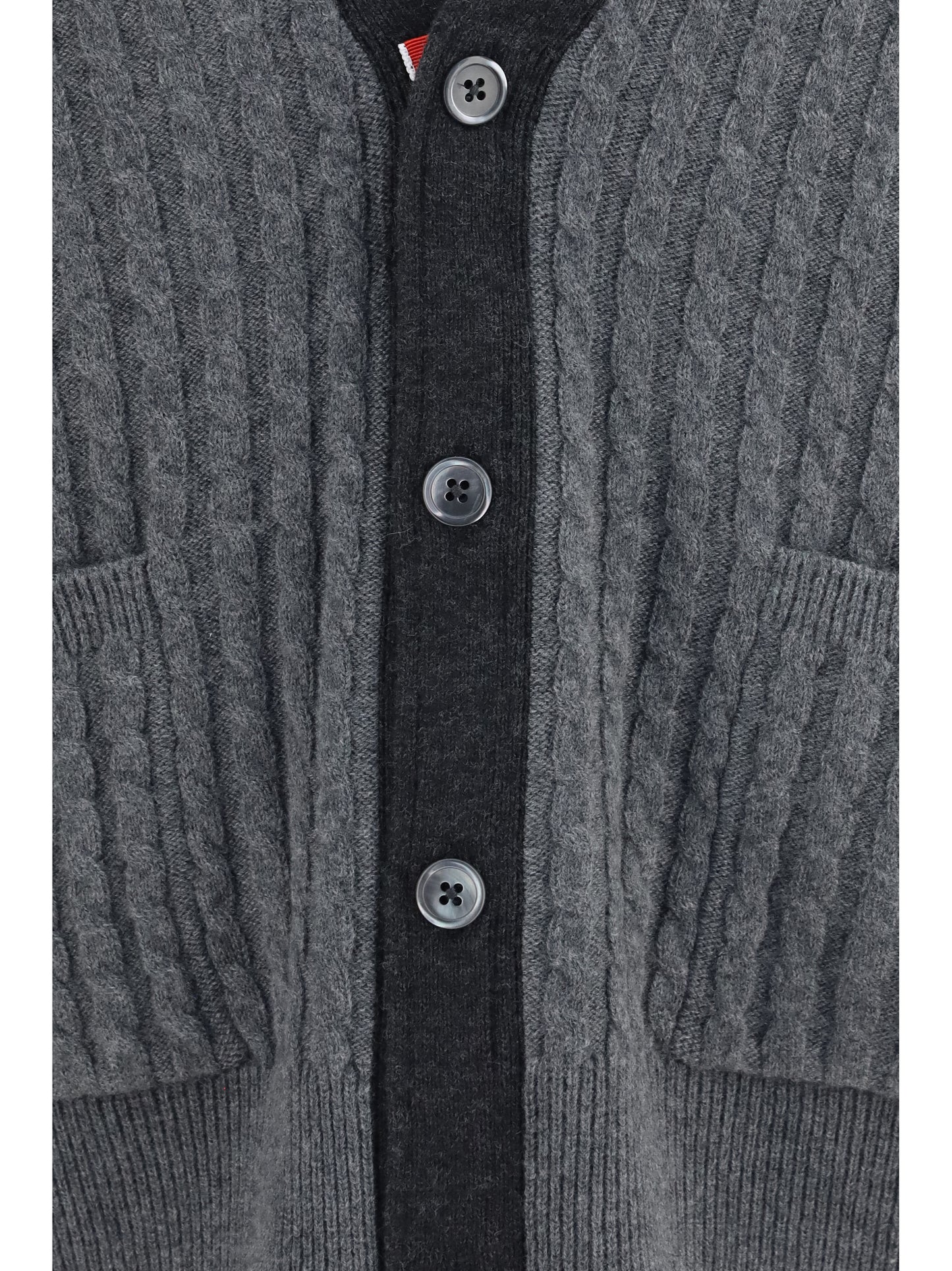 Thom Browne Men Virgin Wool V-Neck Cardigan THOM BROWNE