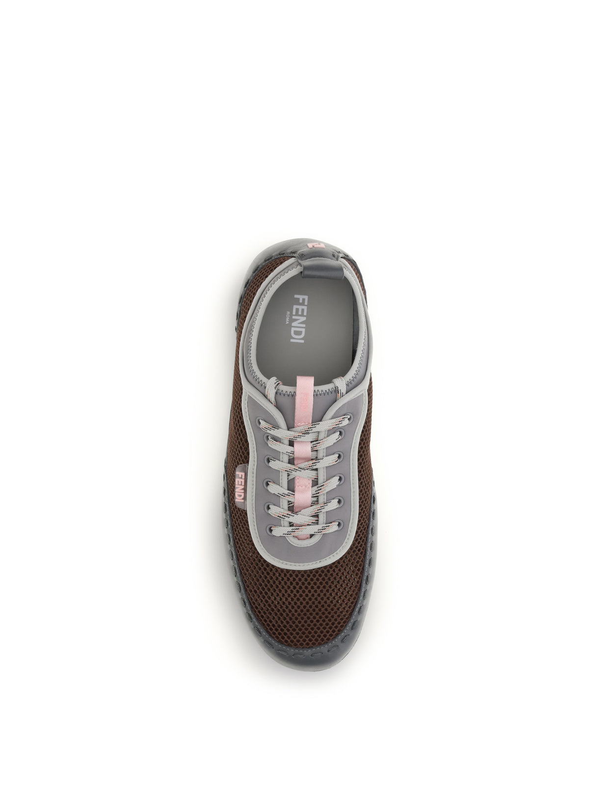 Fendi Men Leather And Mesh Sneakers By Fendi FENDI