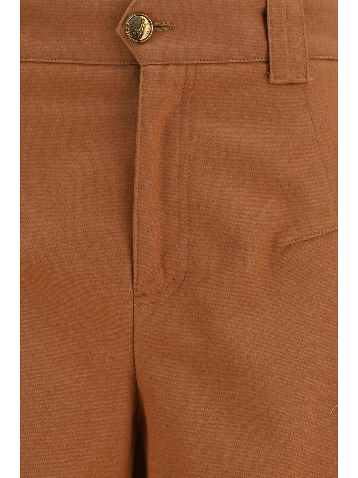 Chloé Women Cotton Canvas Barrel-Leg Pants CHLOE