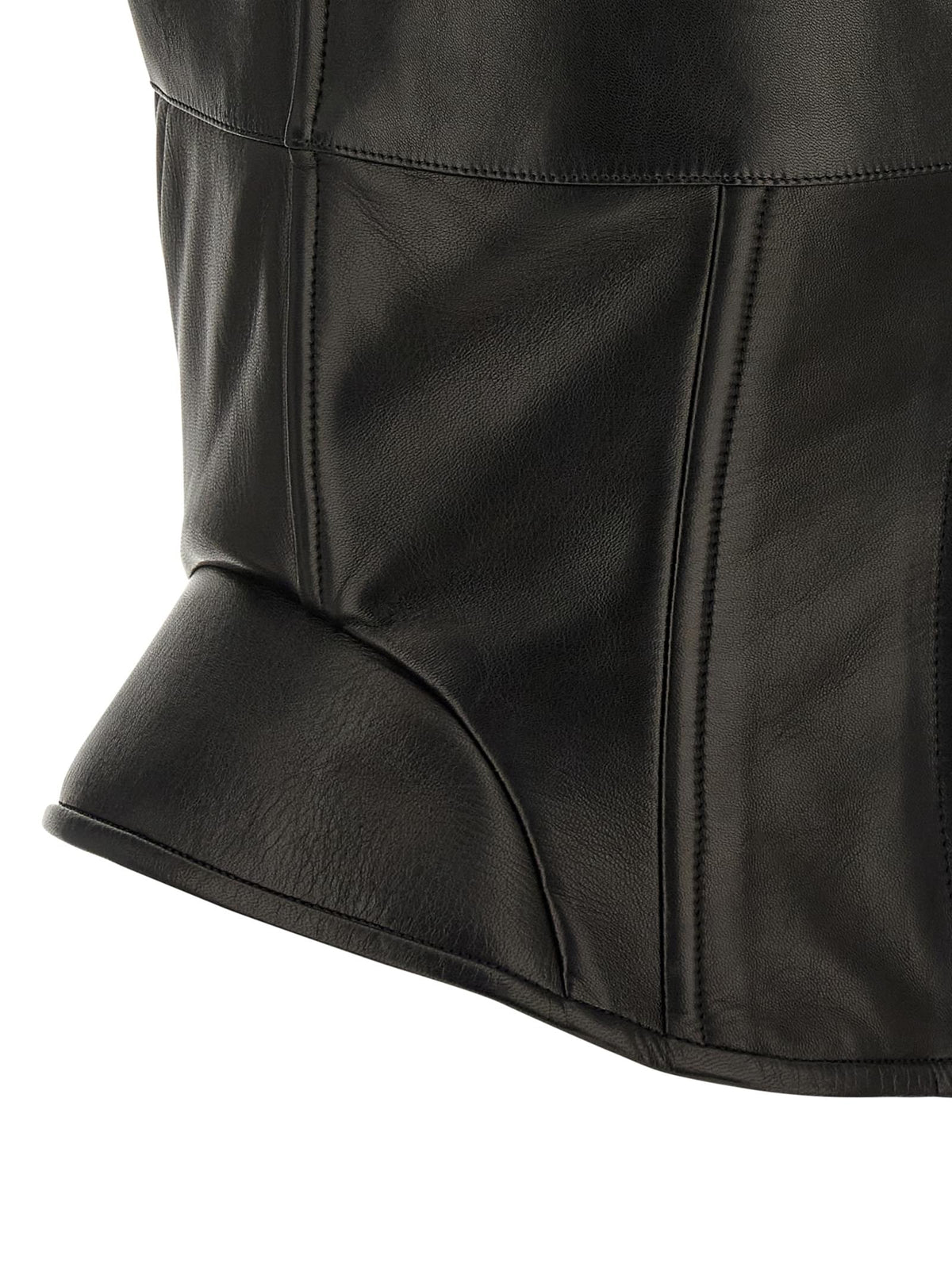 Ermanno Scervino Women Peplos Leather Top ERMANO SCERVINO