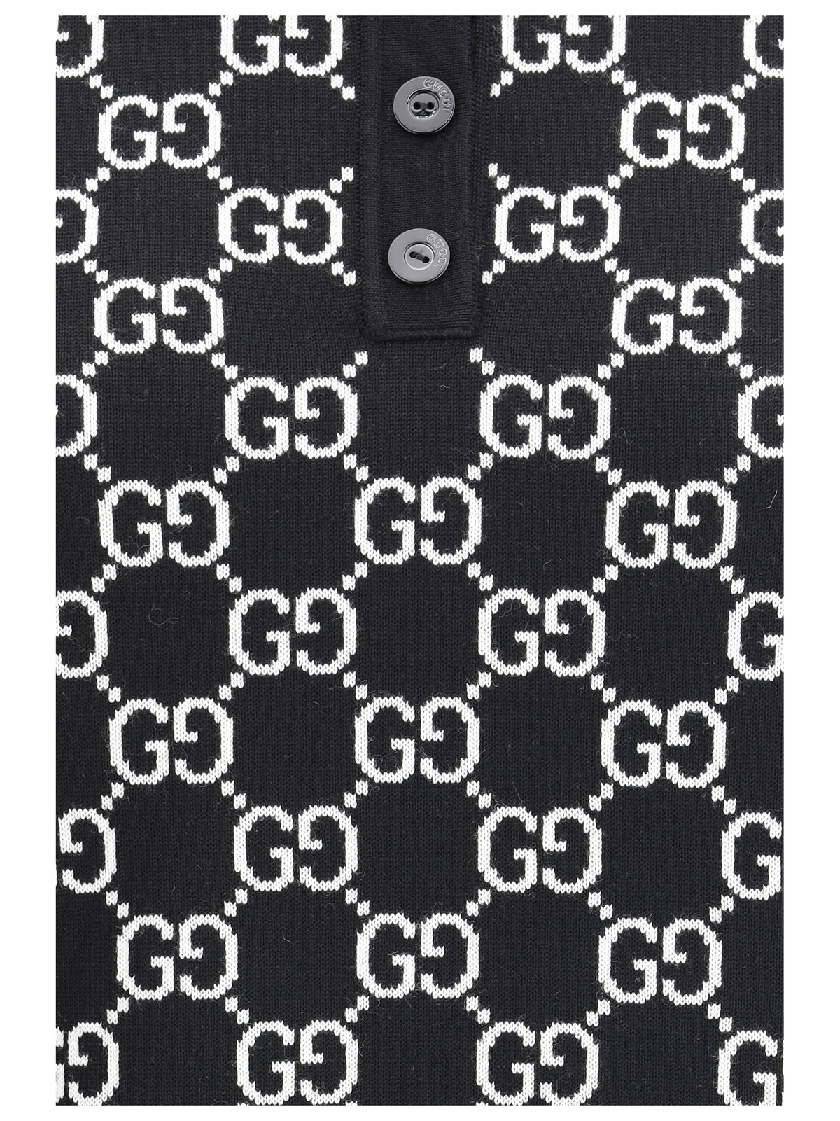 Gucci Women Gg Wool Jacquard Polo Top