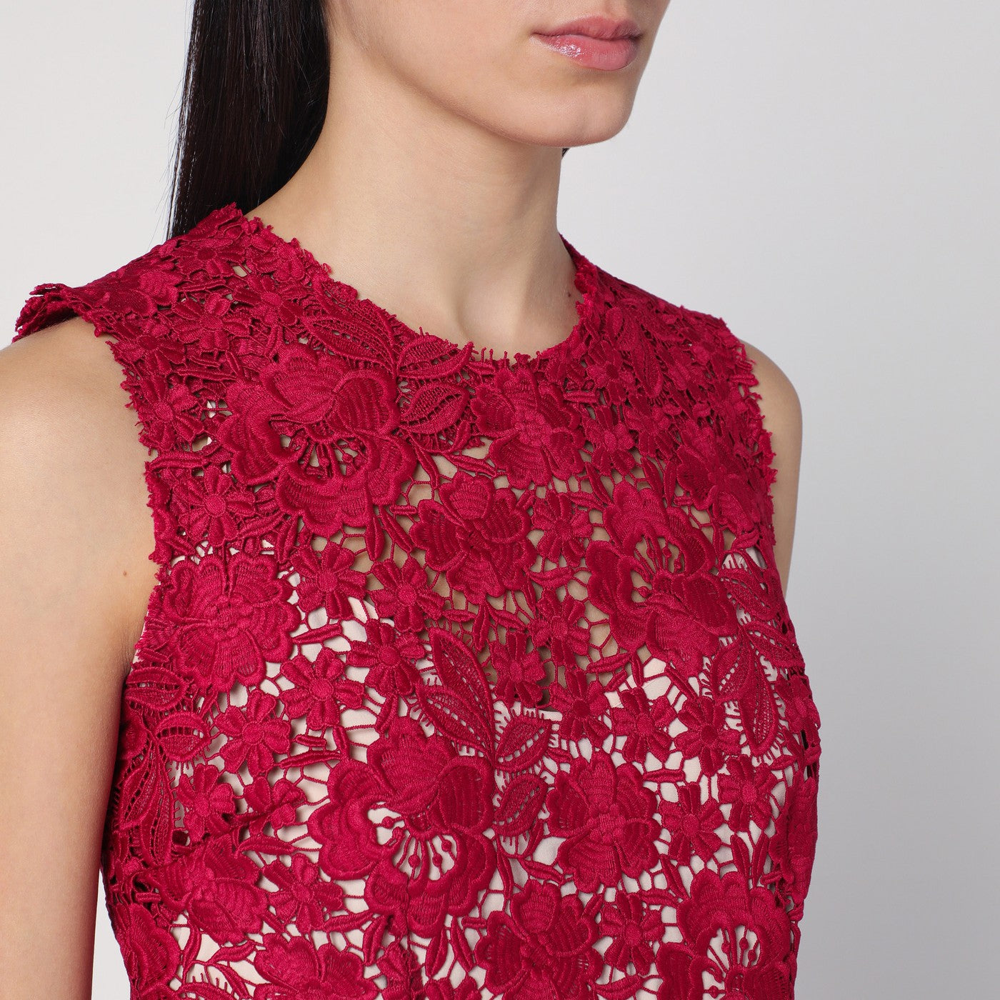 P.A.R.O.S.H. Red Lace Midi Dress Women P.A.R.O.S.H.