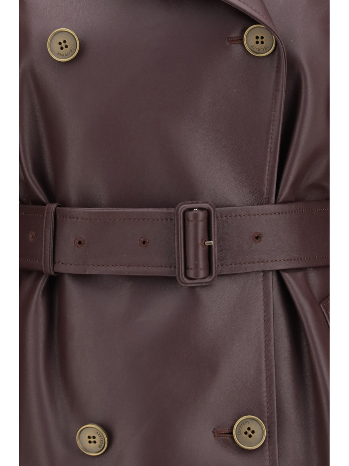 Burberry Women Short Leather Trench Coat BURBERRY