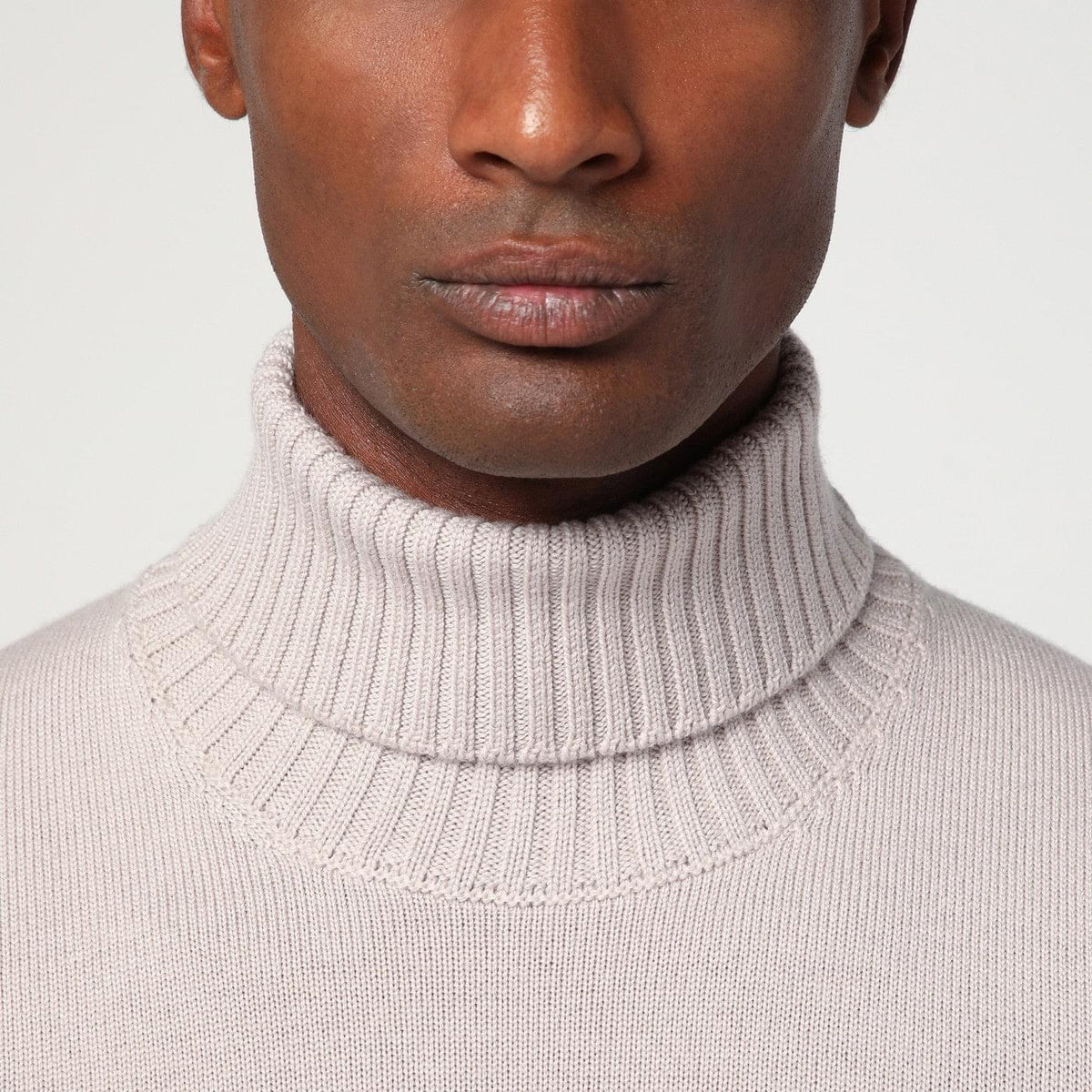 Drumohr Greige Wool Turtleneck Men Drumohr