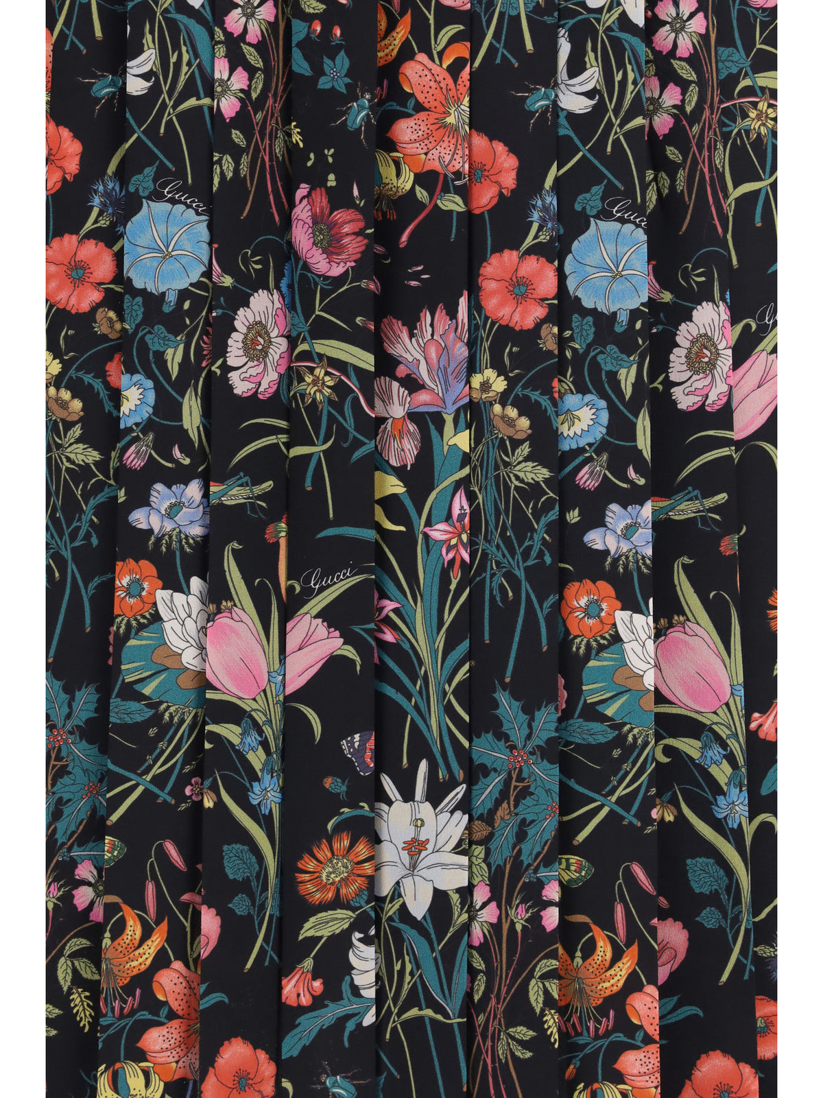 Gucci Women Flora Printed Silk Midi Skirt GUCCI