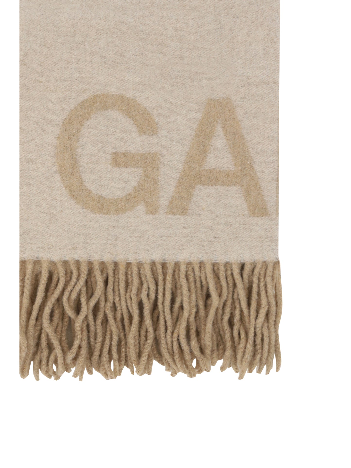 Ganni Women Fringed Wool Scarf GANNI