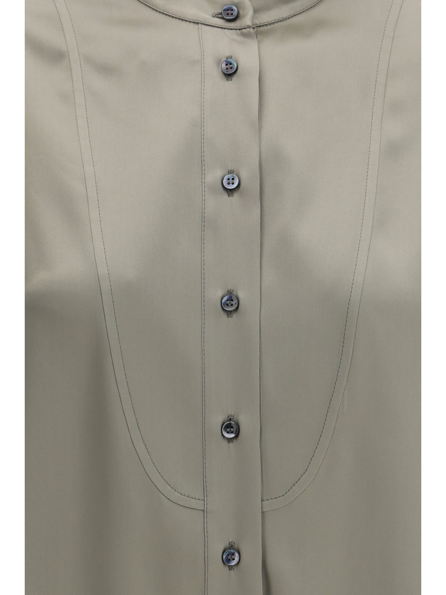 Brunello Cucinelli Women Silk Shirt With Monili Details BRUNELLO CUCINELLI