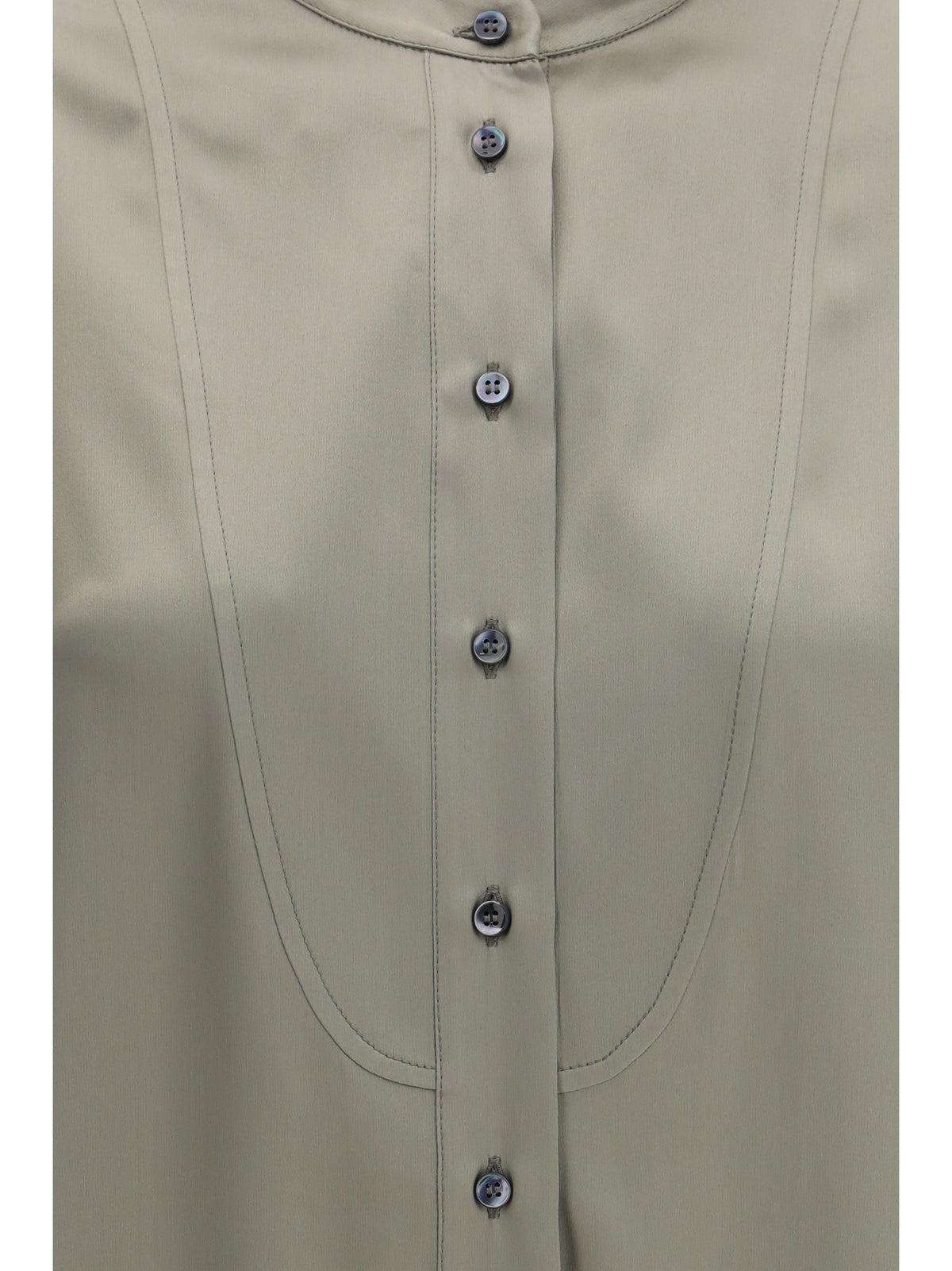 Brunello Cucinelli Women Silk Shirt With Monili Details BRUNELLO CUCINELLI