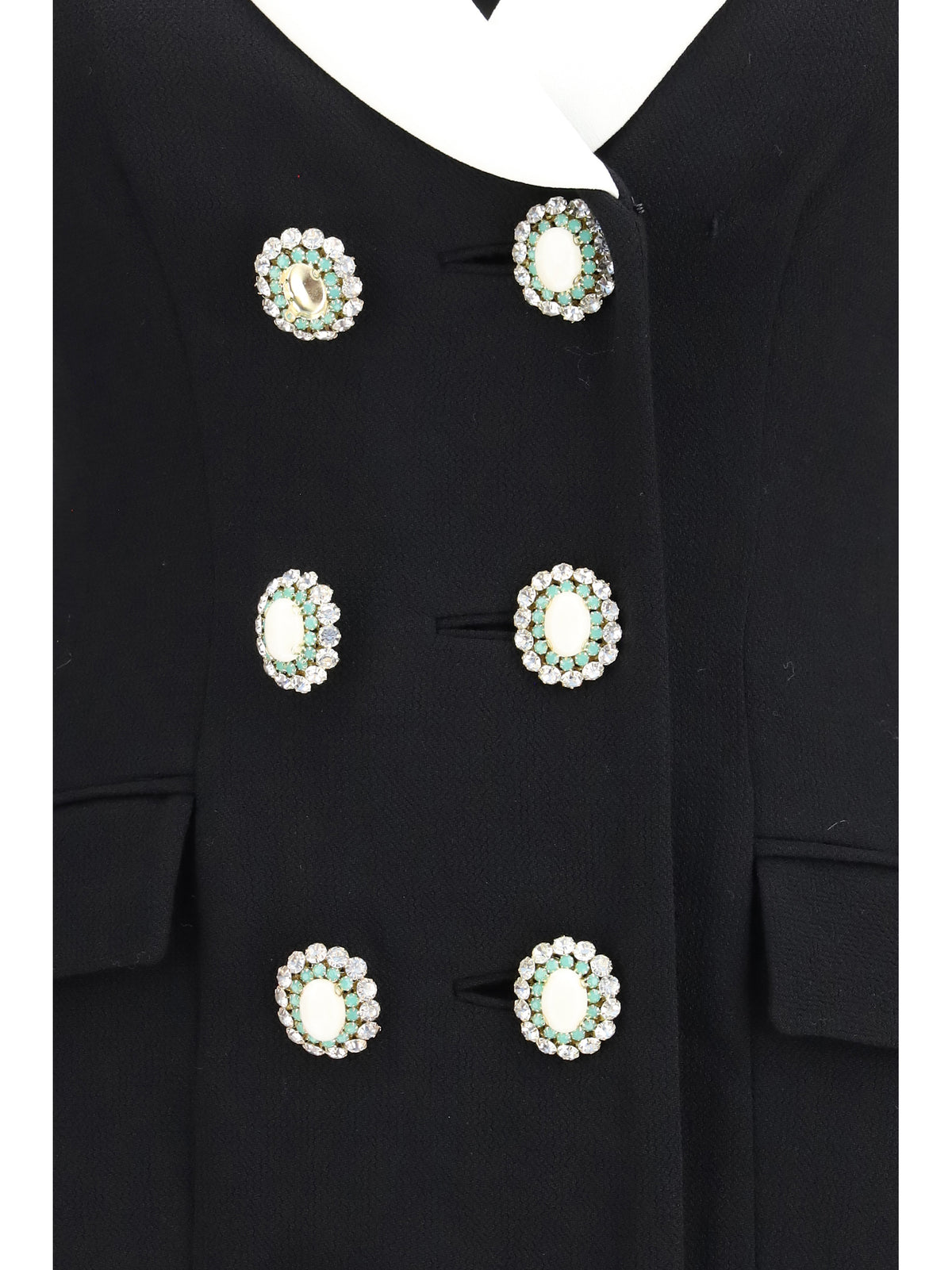 Self-Portrait Women Long Double-Breasted Blazer With Contrast Neckline SELF-PORTRAIT
