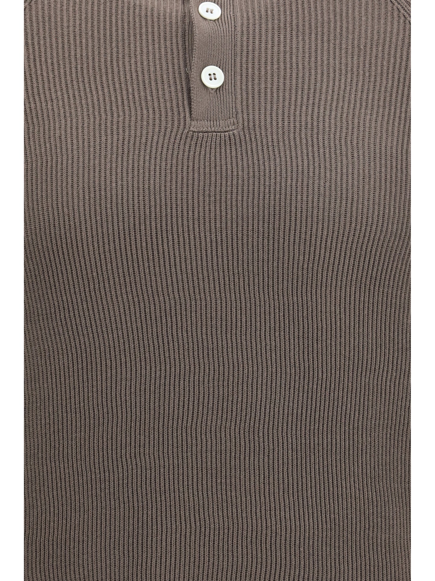 Brunello Cucinelli Men Long-Sleeve Knit Polo Shirt BRUNELLO CUCINELLI