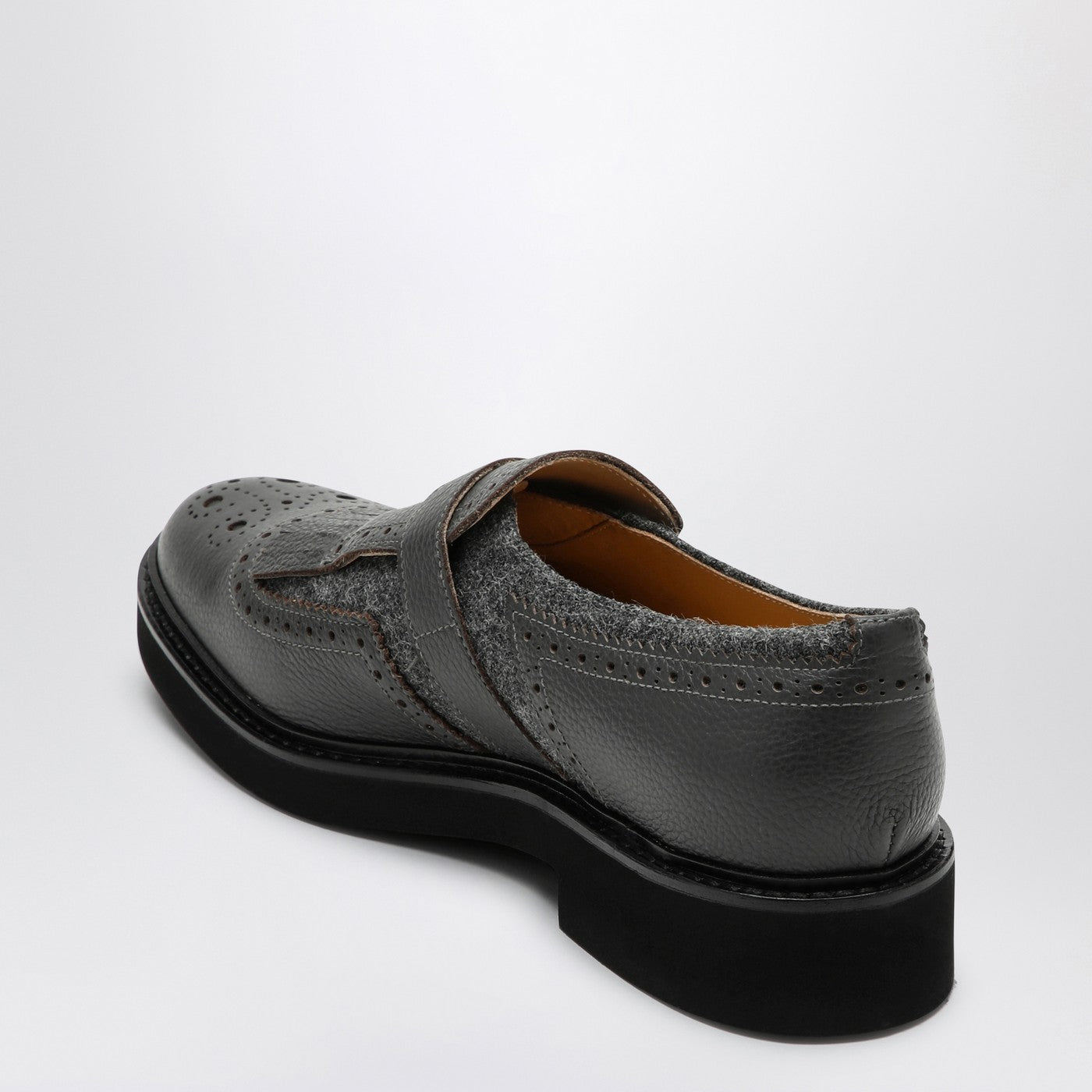 Doucal's Grey Leather Shoes With Buckle And Fringes Women Doucal's