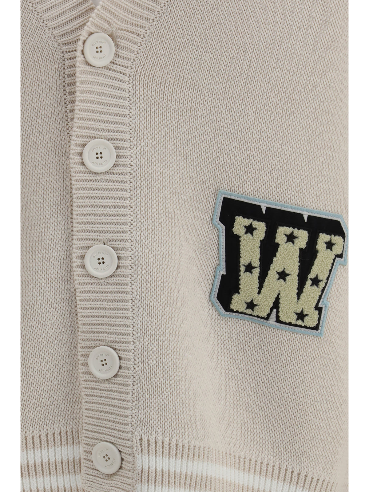Off-White Men Star Logo Diagonal Varsity Cardigan OFF-WHITE