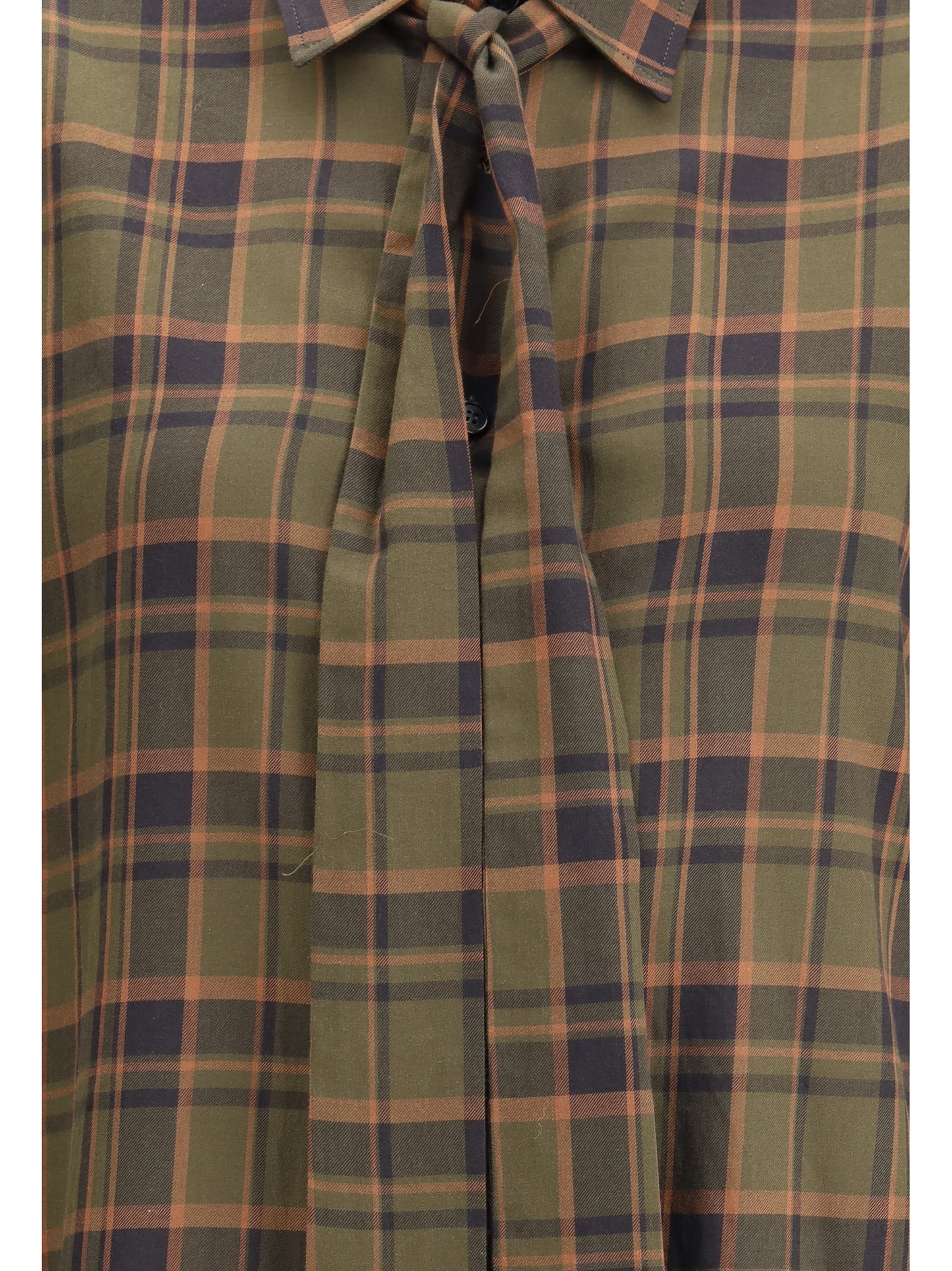 Saint Laurent Women Cassandre Check Lavallière Shirt SAINT LAURENT