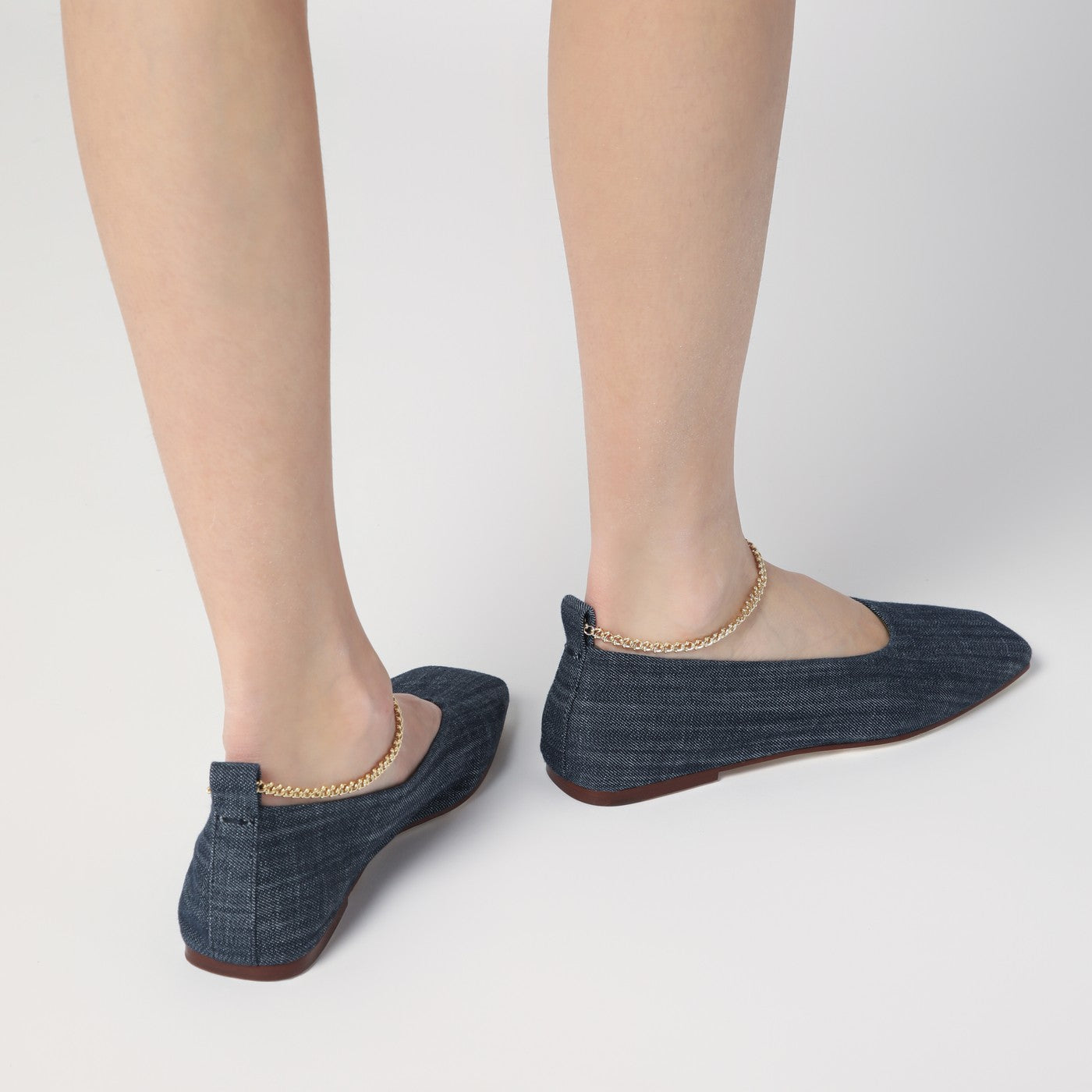 Maria Luca Navy Blue Denim Augusta Ballerina Women MARIA LUCA