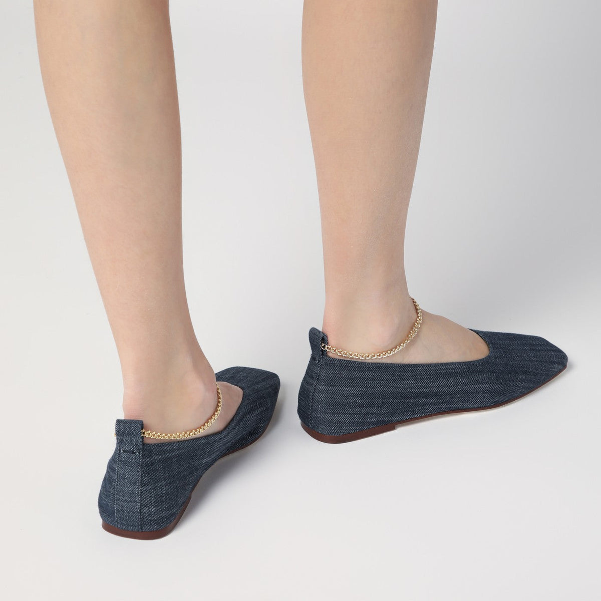 Maria Luca Navy Blue Denim Augusta Ballerina Women MARIA LUCA