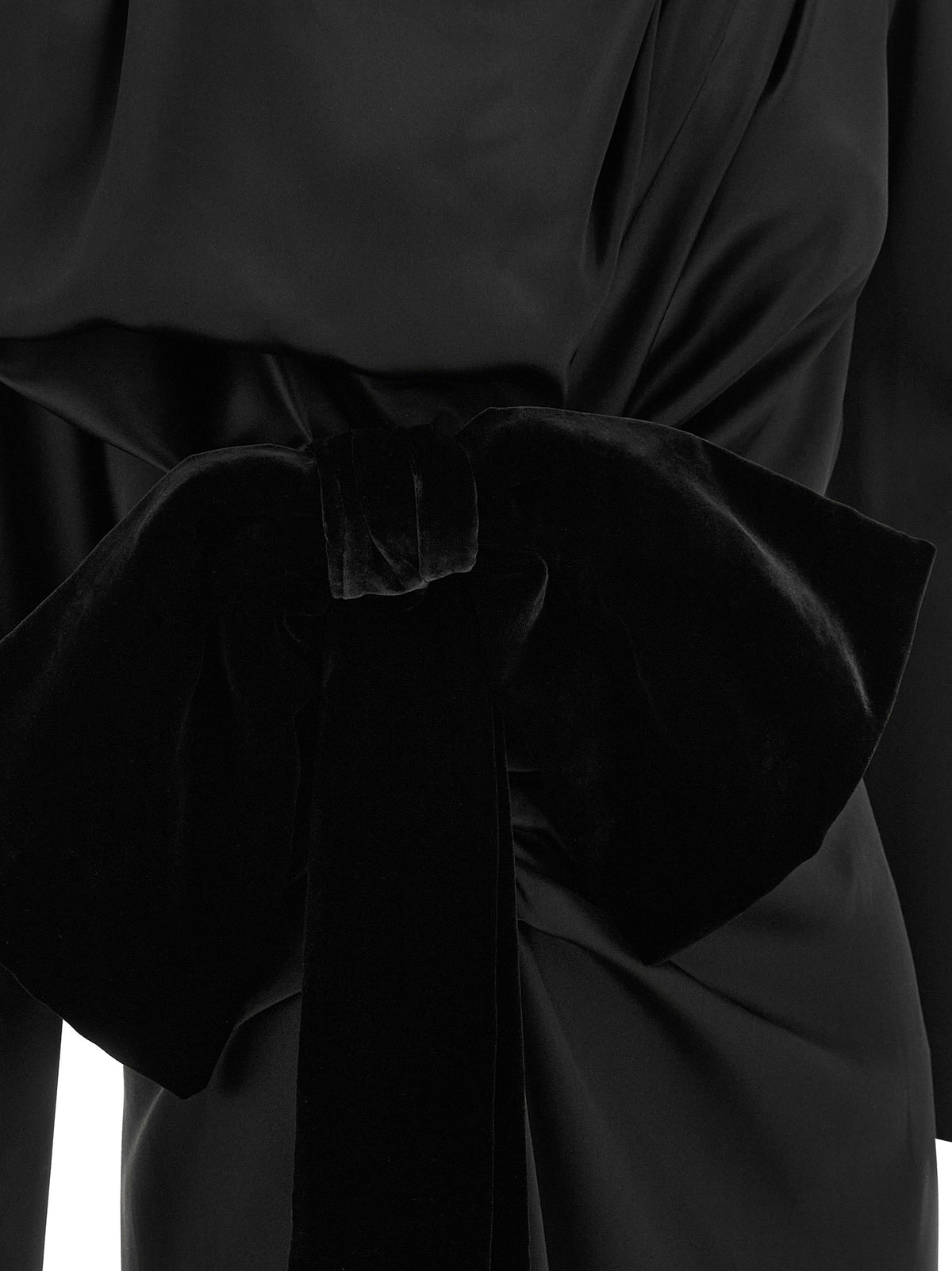 Balmain Women Black Velvet Bow Dress BALMAIN